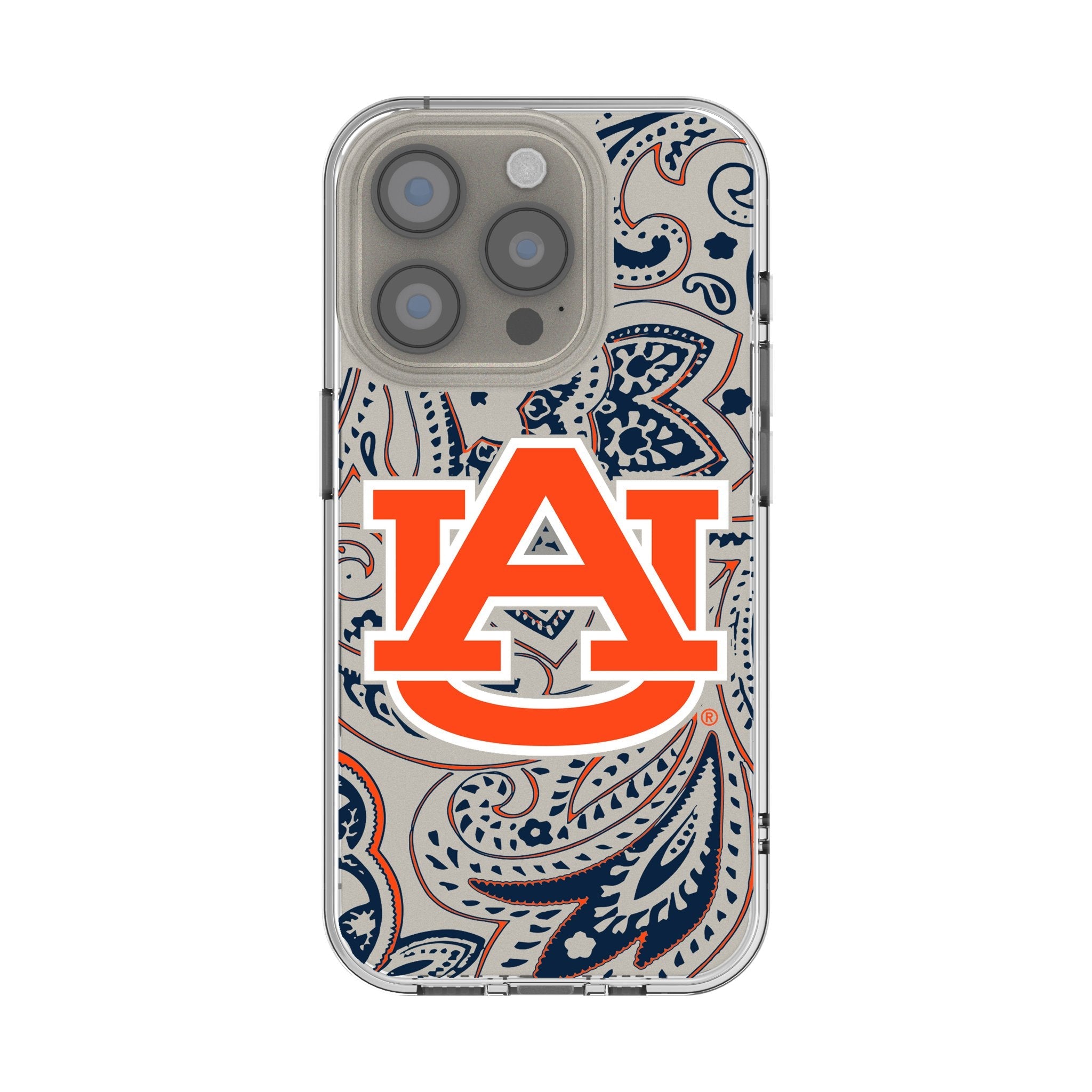 University of Auburn Tigers Paisley Clear Phone Case for Apple iPhone