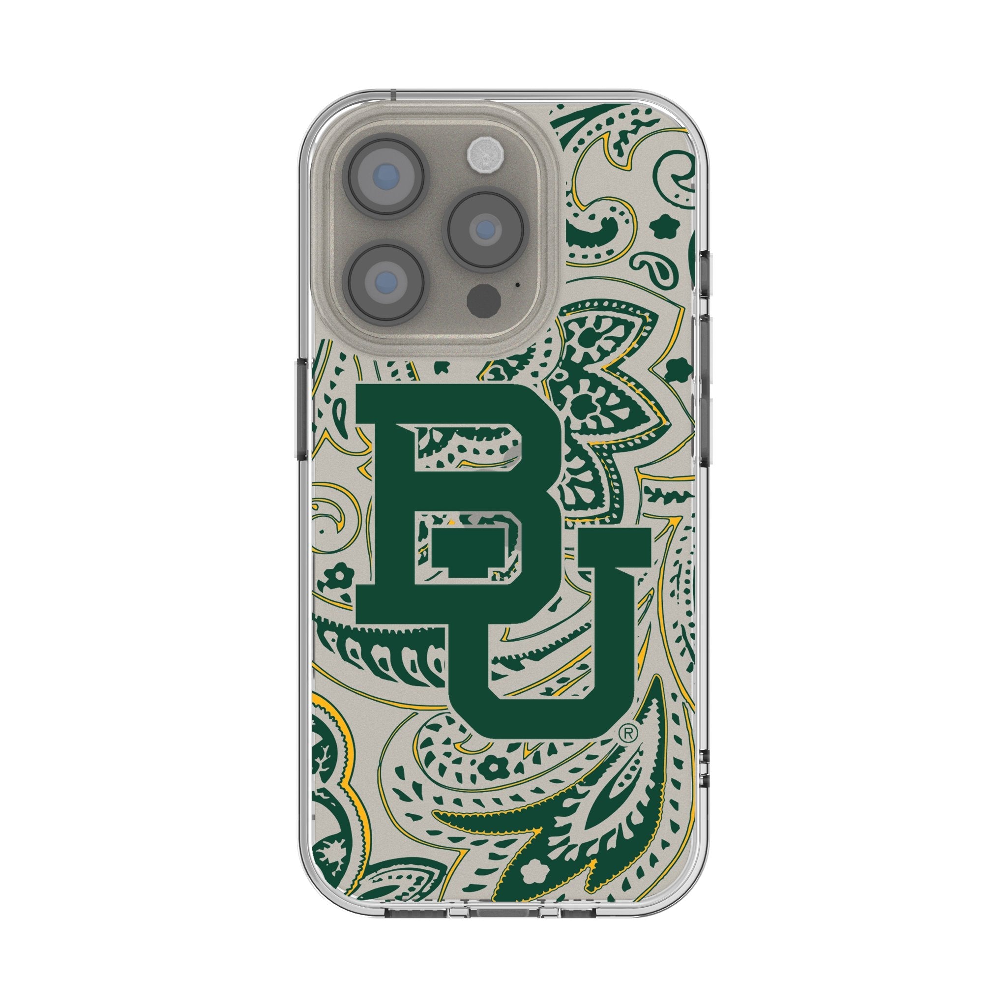Baylor University Bears Paisley Clear Phone Case for Apple iPhone 1