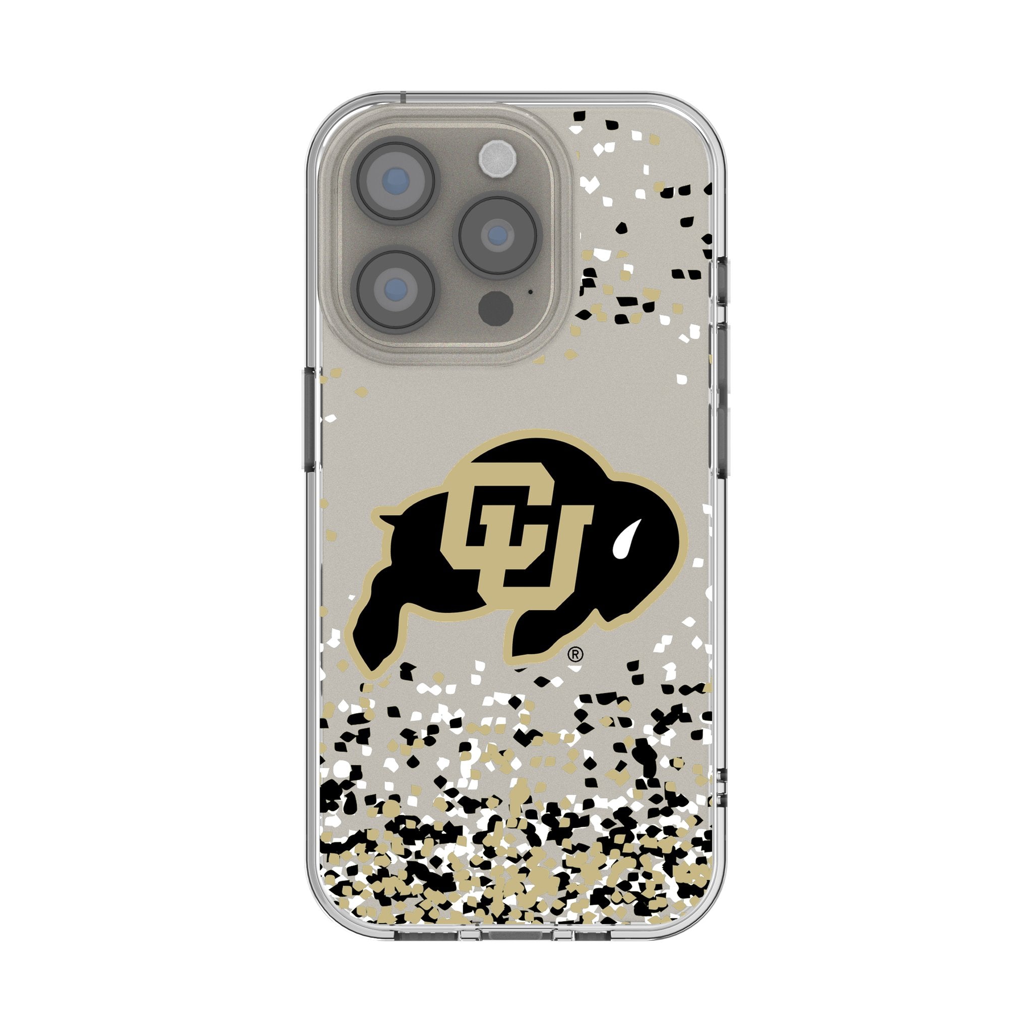 University of Colorado Buffaloes Confetti Clear Phone Case for Apple iPhone 1
