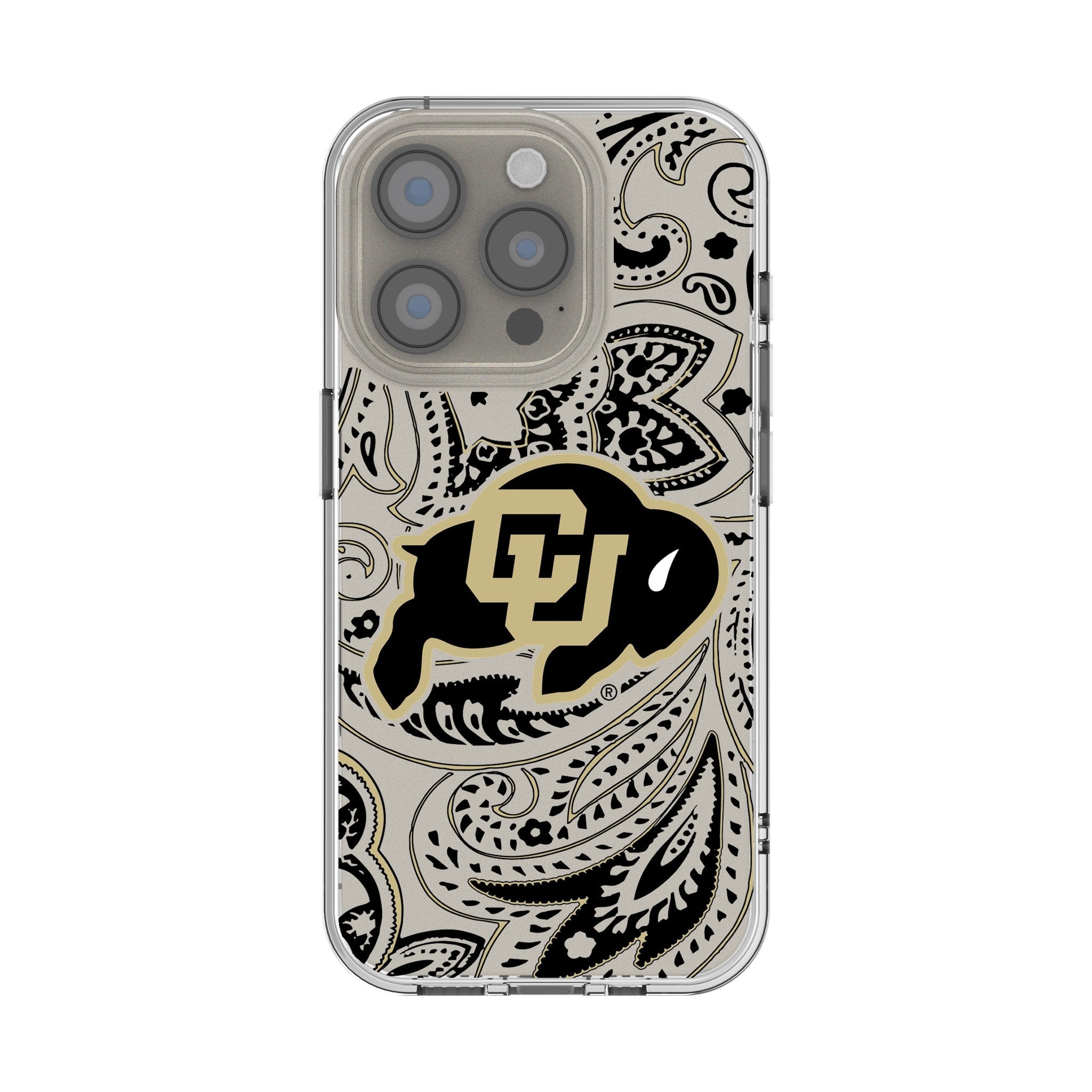 University of Colorado Buffaloes Paisley Clear Phone Case for Apple iPhone