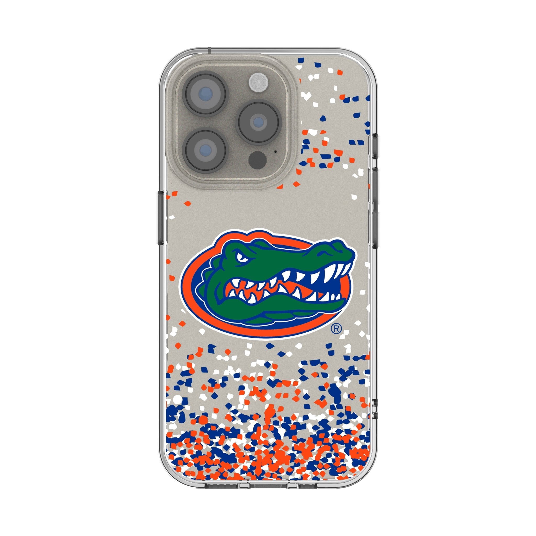 University of Florida Gators Confetti Clear Phone Case for Apple iPhone