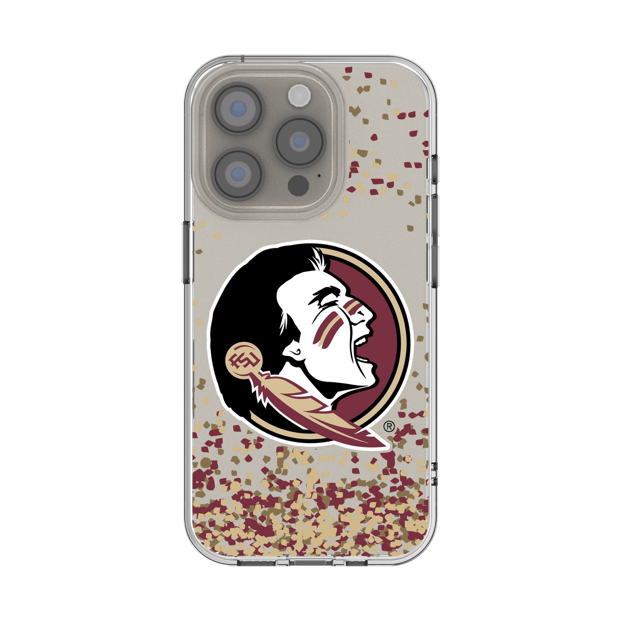 Florida State University Seminoles Confetti Clear Phone Case for Apple iPhone 1