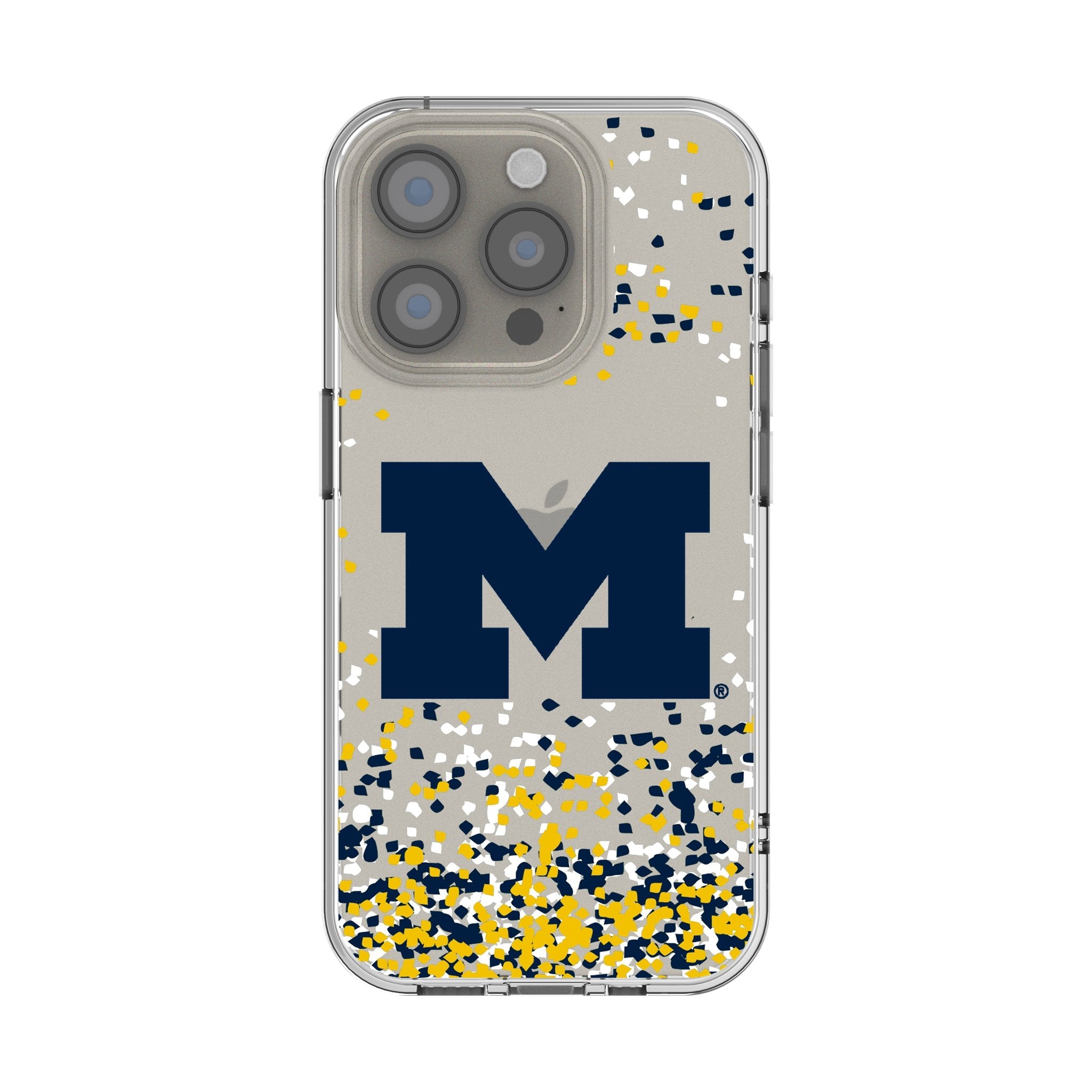 University of Michigan Wolverines Confetti Clear Phone Case for Apple iPhone 1