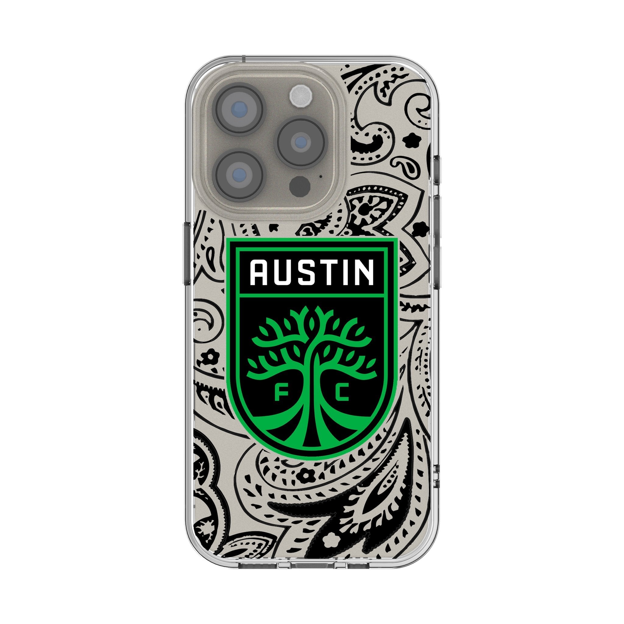 Austin FC Paisley Clear Phone Case for Apple iPhone