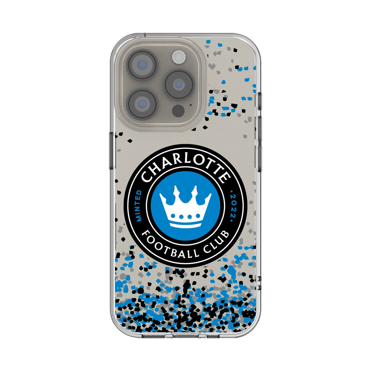 Charlotte FC Confetti Clear Phone Case for Apple iPhone