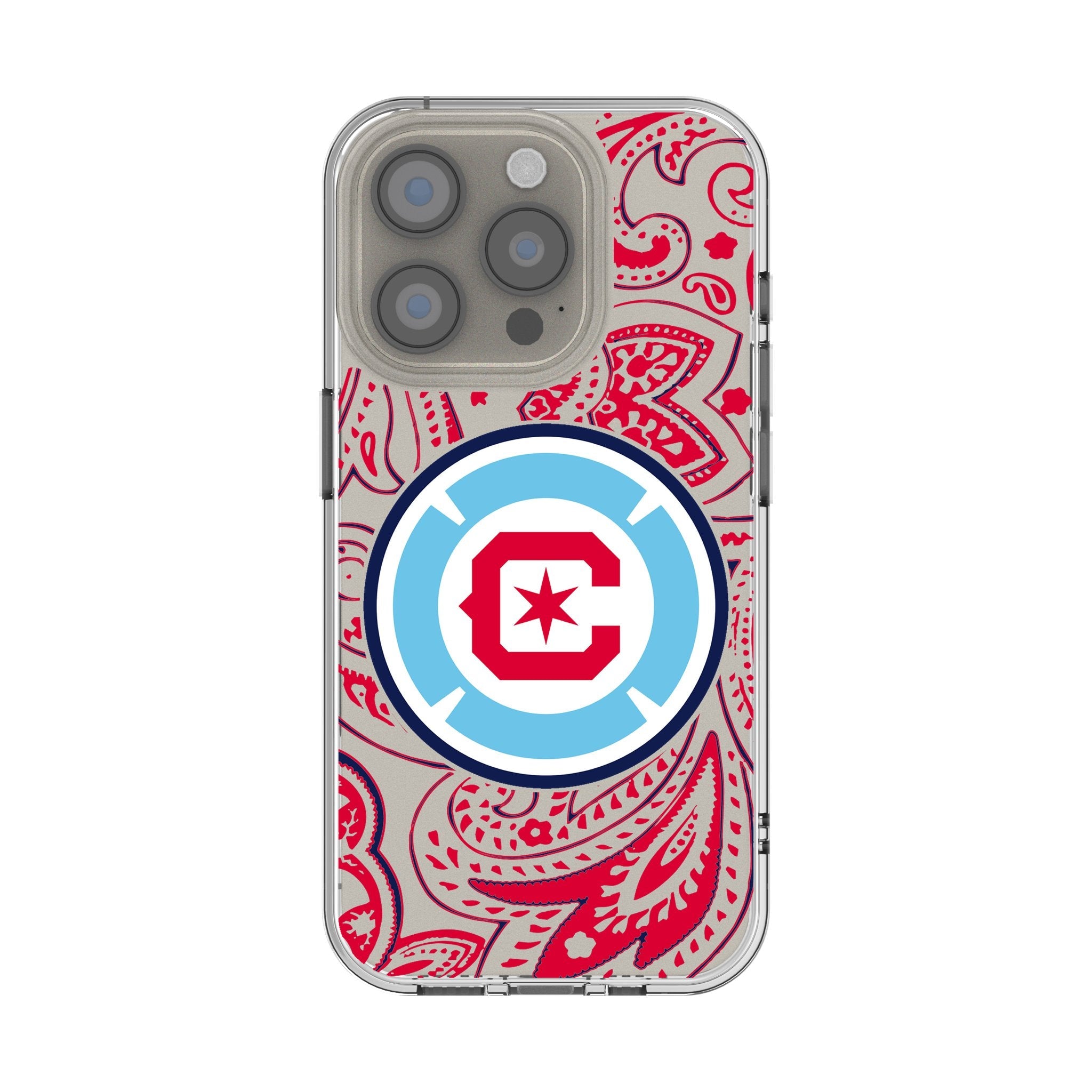 Chicago Fire Paisley Clear Phone Case for Apple iPhone