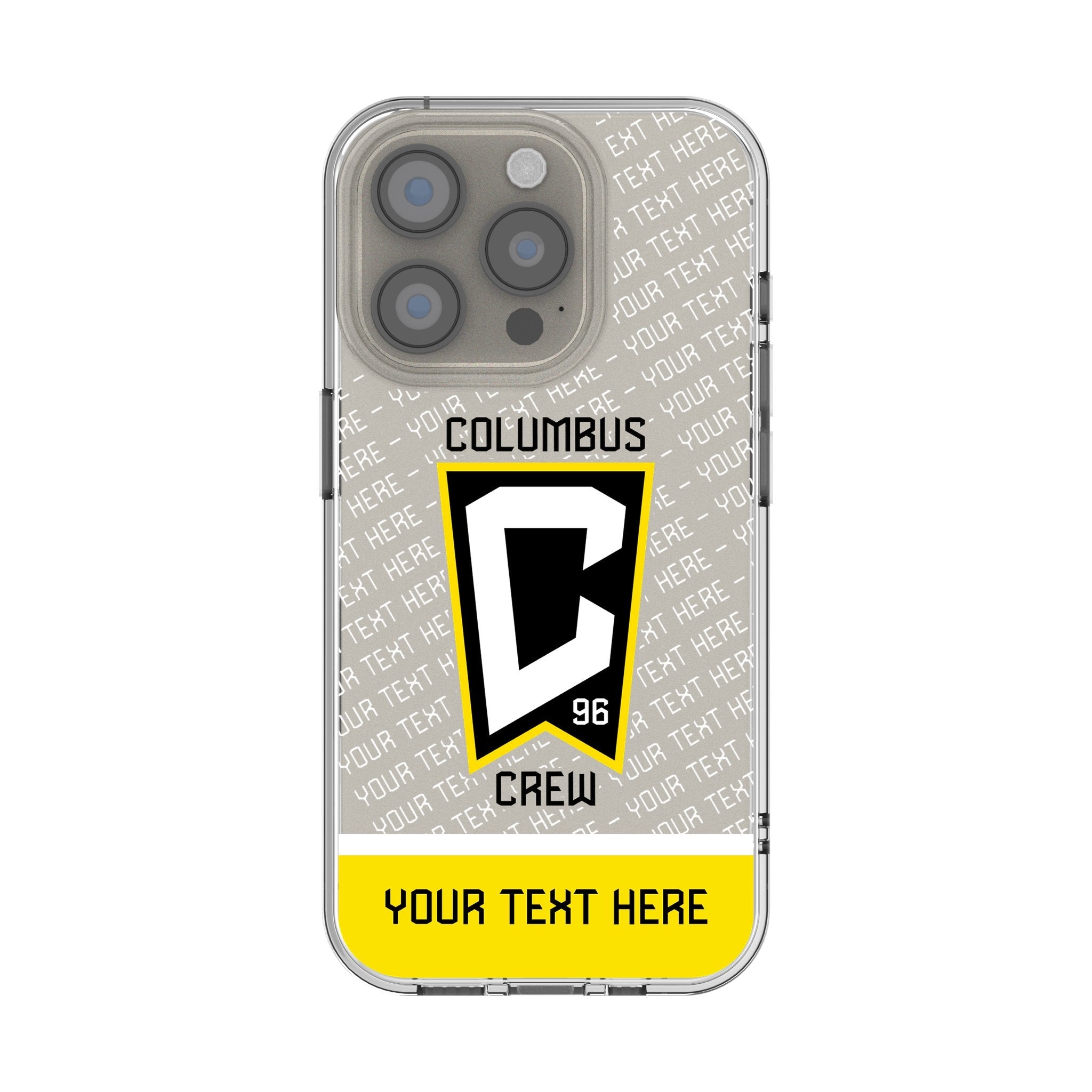 Columbus Crew Personalized EndZone Plus Clear Phone Case for Apple iPhone