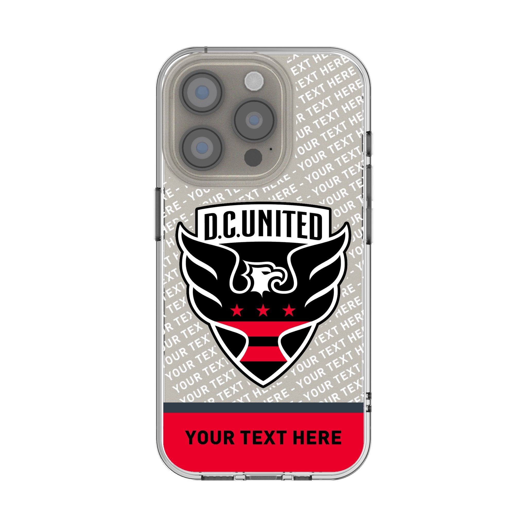 DC United Personalized EndZone Plus Clear Phone Case for Apple iPhone