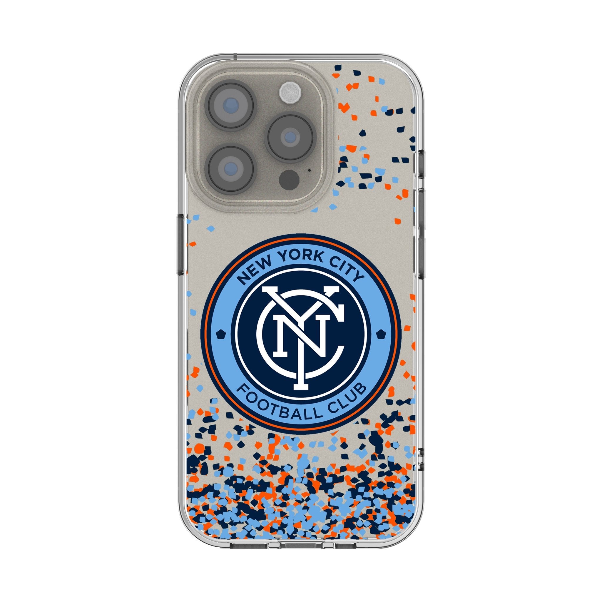 New York City FC Confetti Clear Phone Case for Apple iPhone 1