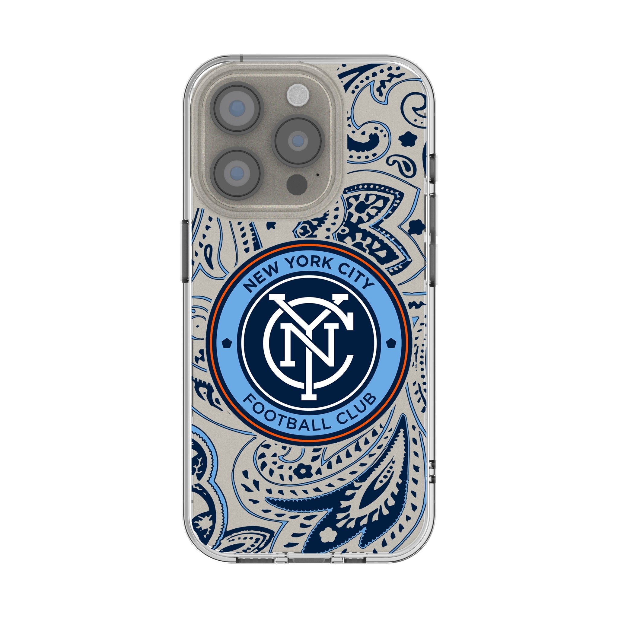 New York City FC Paisley Clear Phone Case for Apple iPhone