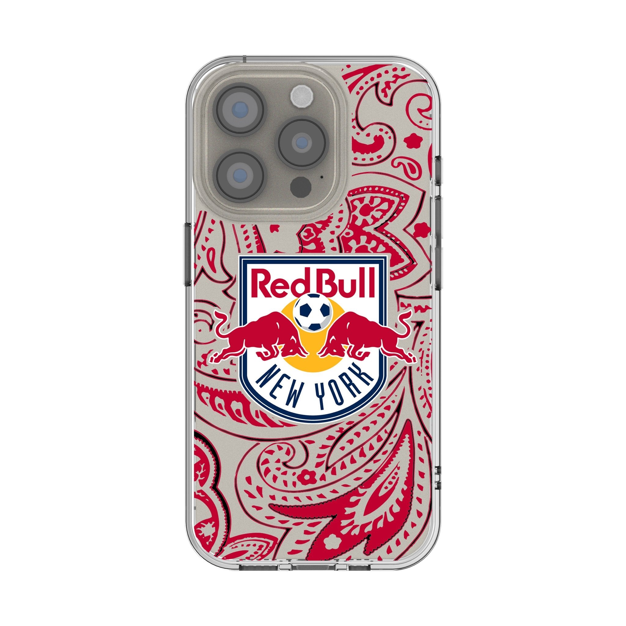 New York Red Bulls Paisley Clear Phone Case for Apple iPhone