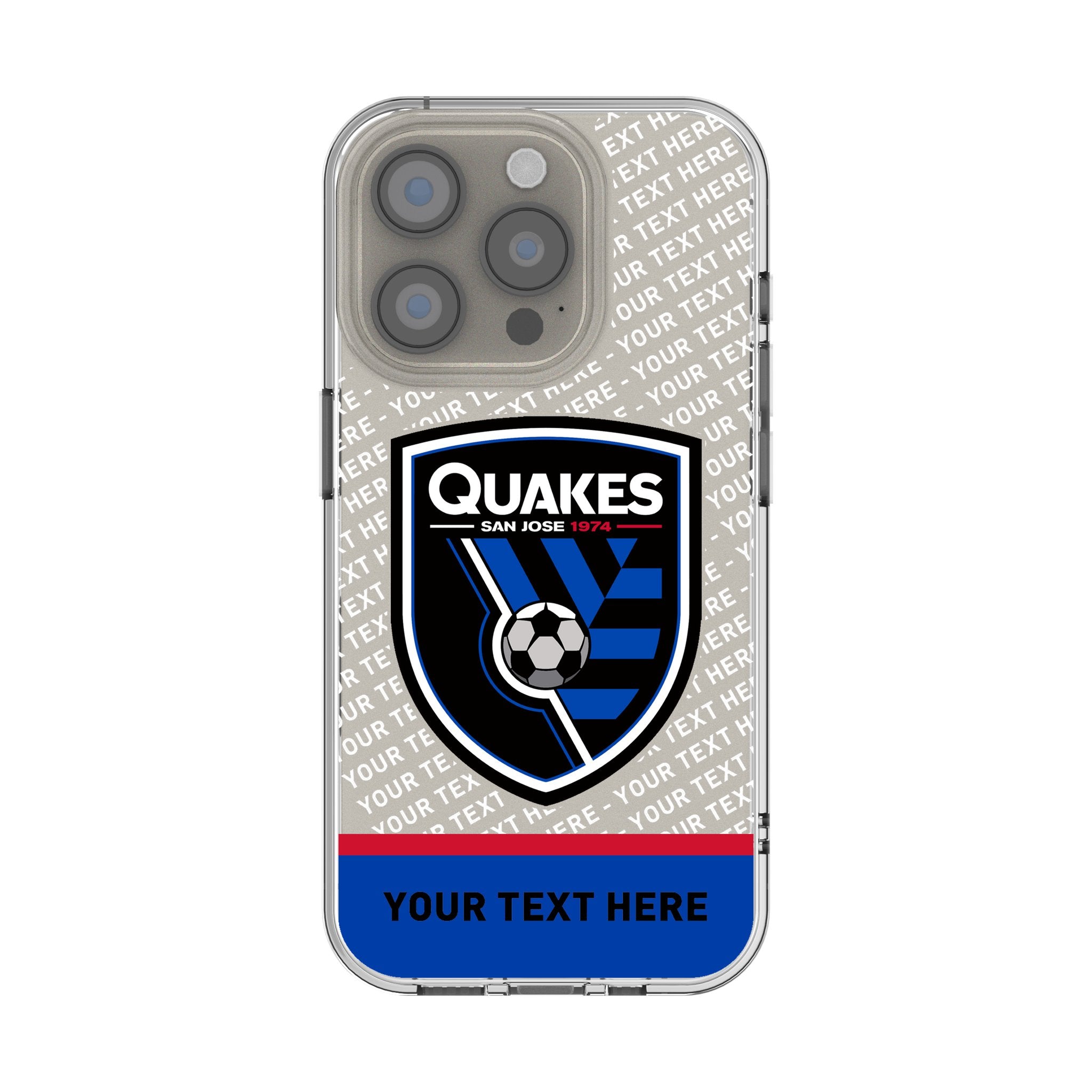 San Jose Earthquakes Personalized EndZone Plus Clear Phone Case for Apple iPhone
