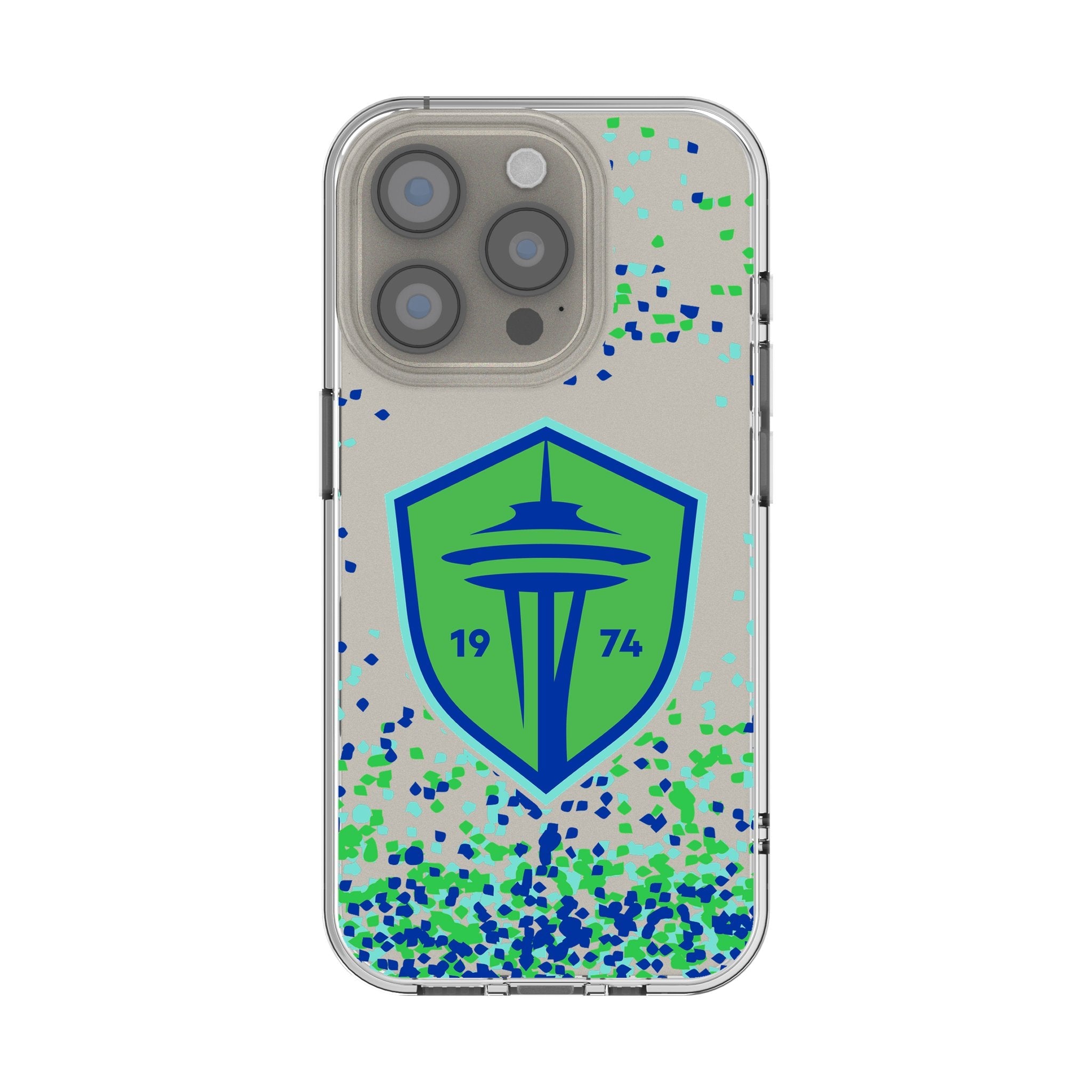 Seattle Sounders FC Confetti Clear Phone Case for Apple iPhone