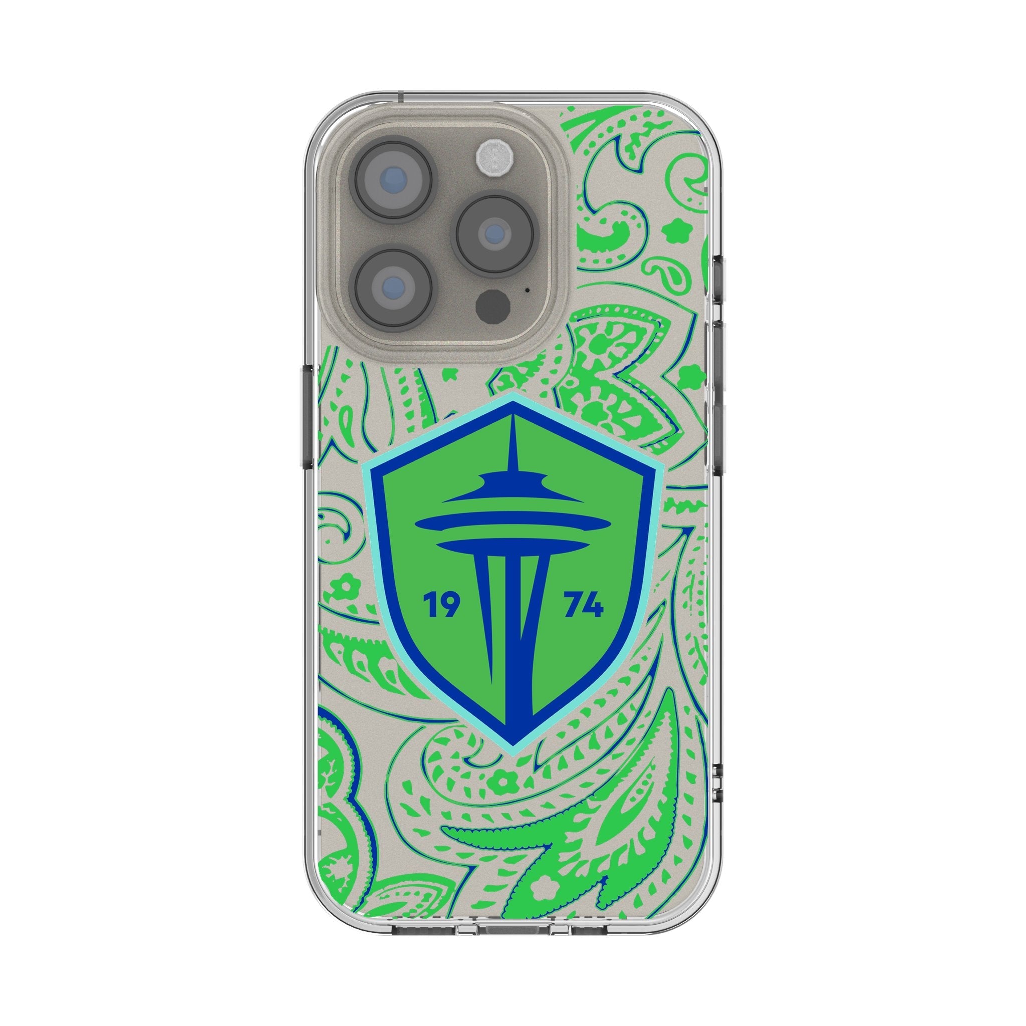 Seattle Sounders FC Paisley Clear Phone Case for Apple iPhone 1