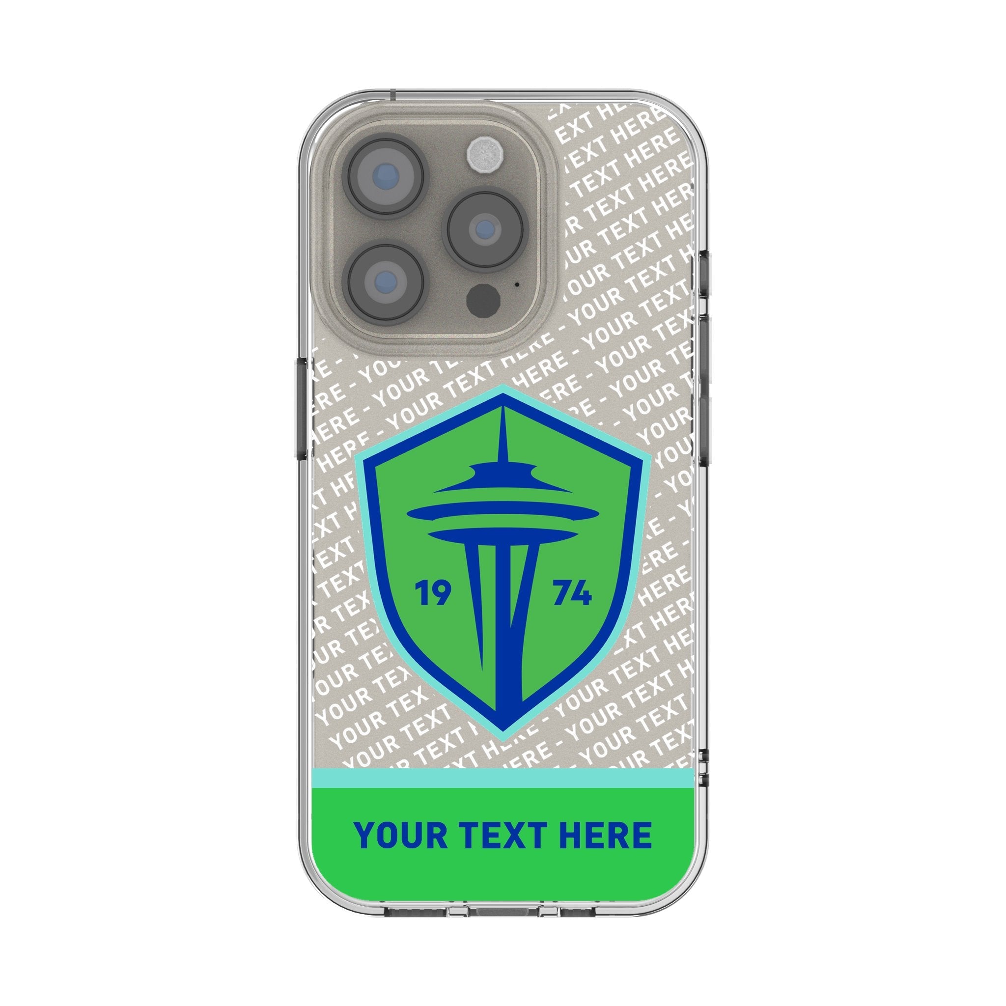 Seattle Sounders FC Personalized EndZone Plus Clear Phone Case for Apple iPhone