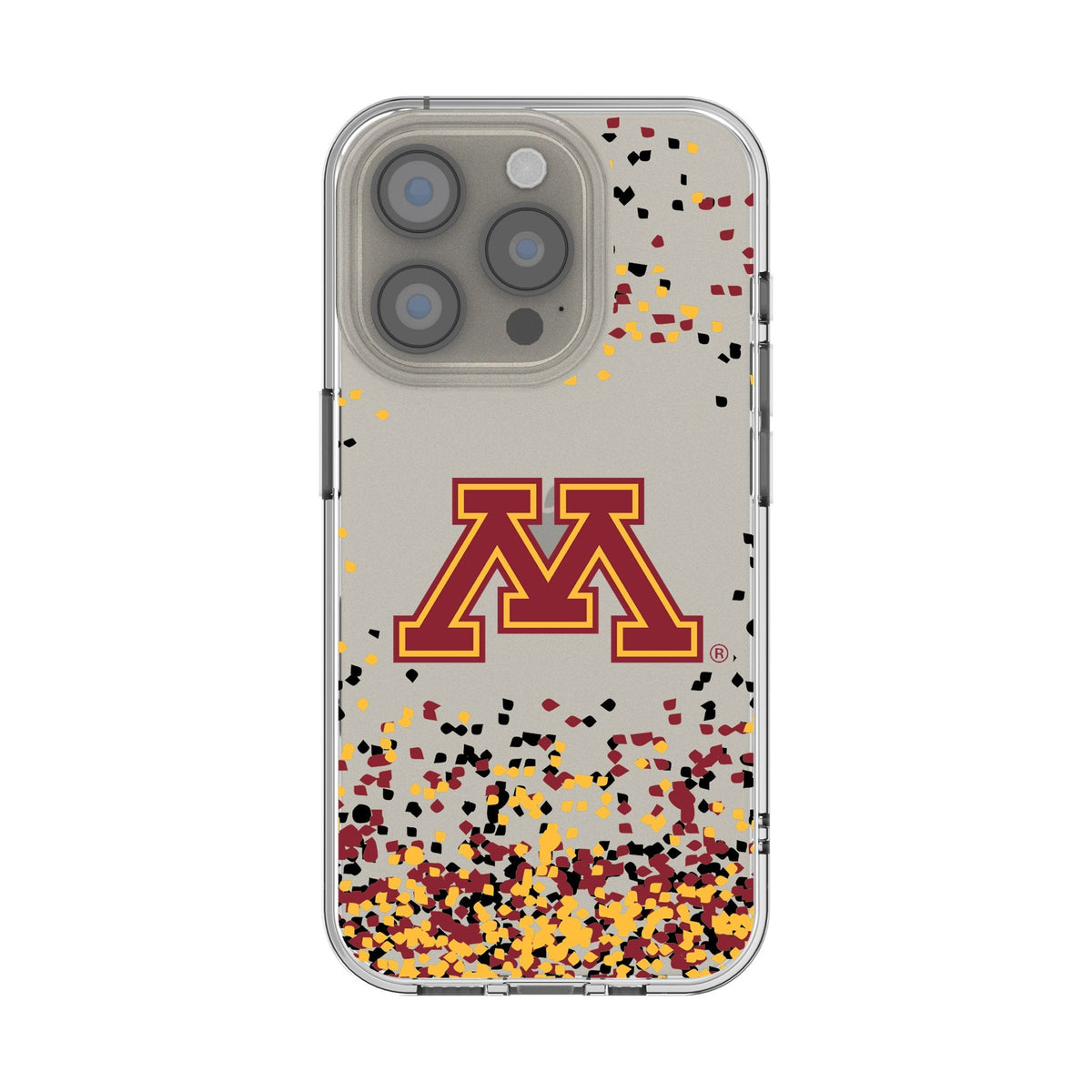 University of Minnesota Golden Gophers Confetti Clear Phone Case for Apple iPhone 1