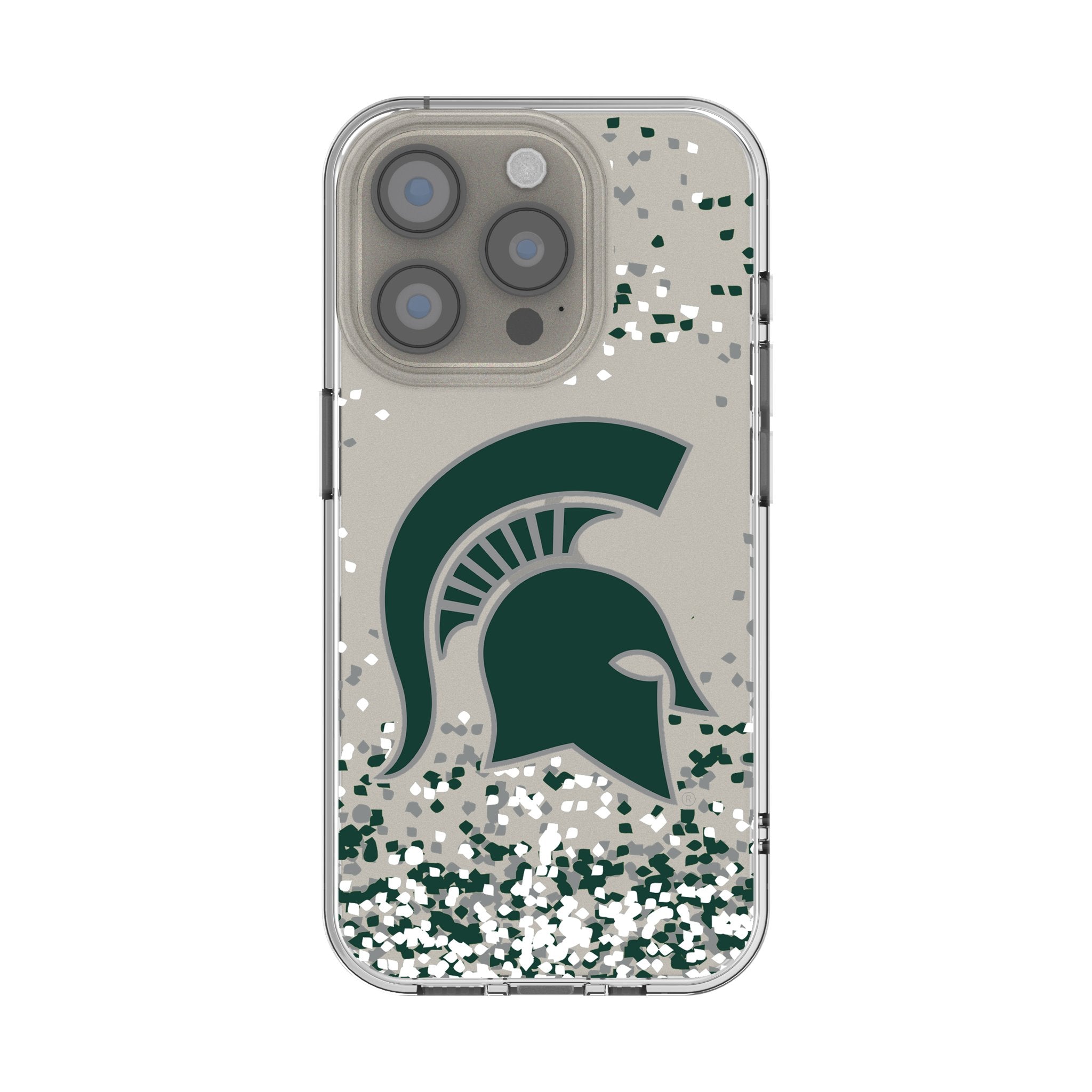 Michigan State University Spartans Confetti Clear Phone Case for Apple iPhone