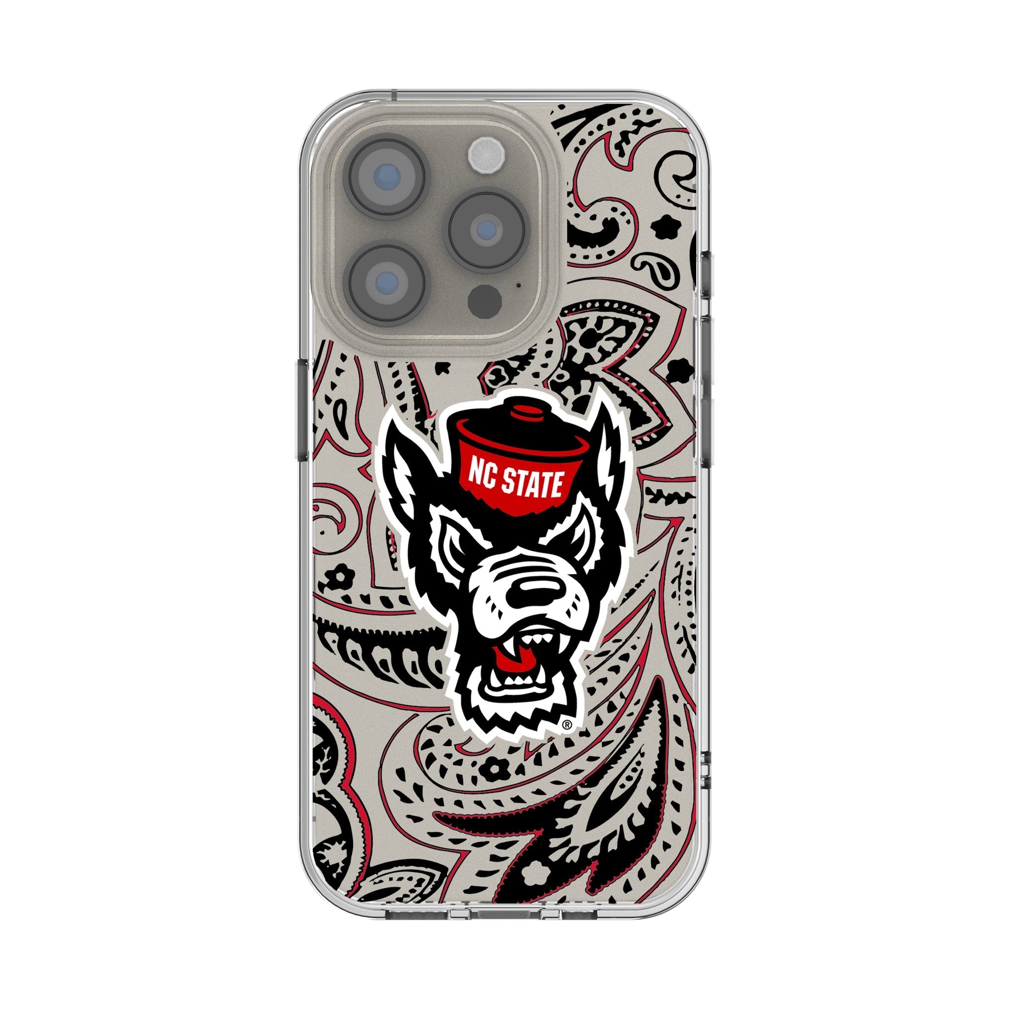 North Carolina State University Wolfpack Paisley Clear Phone Case for Apple iPhone