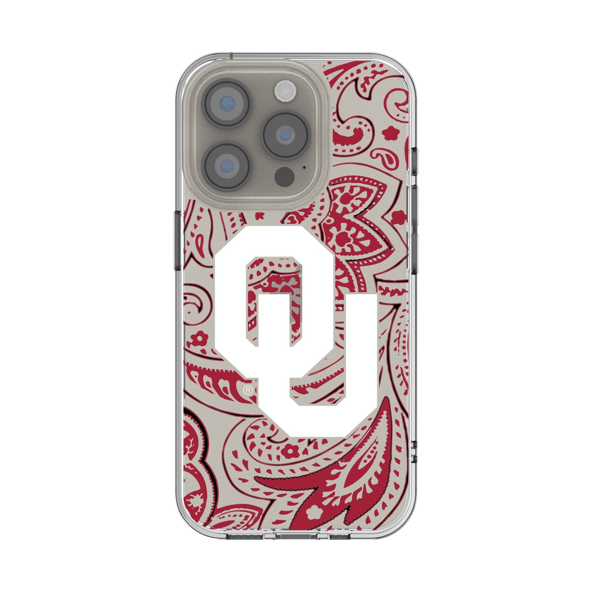 University of Oklahoma Sooners Paisley Clear Phone Case for Apple iPhone 1