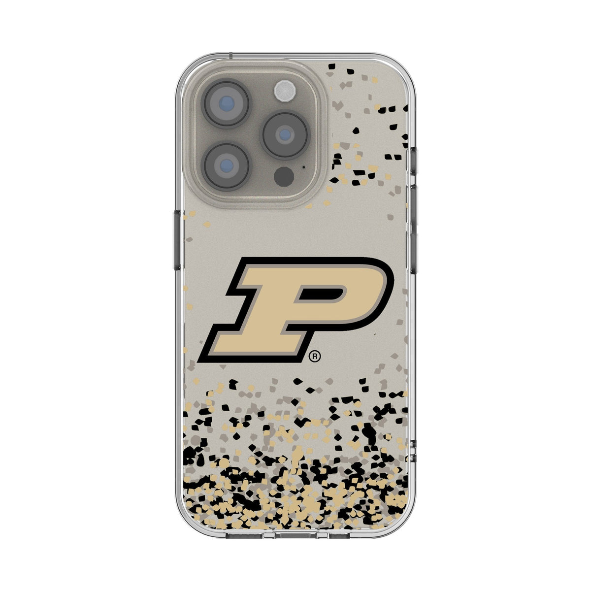 Purdue University Boilermakers Confetti Clear Phone Case for Apple iPhone 1