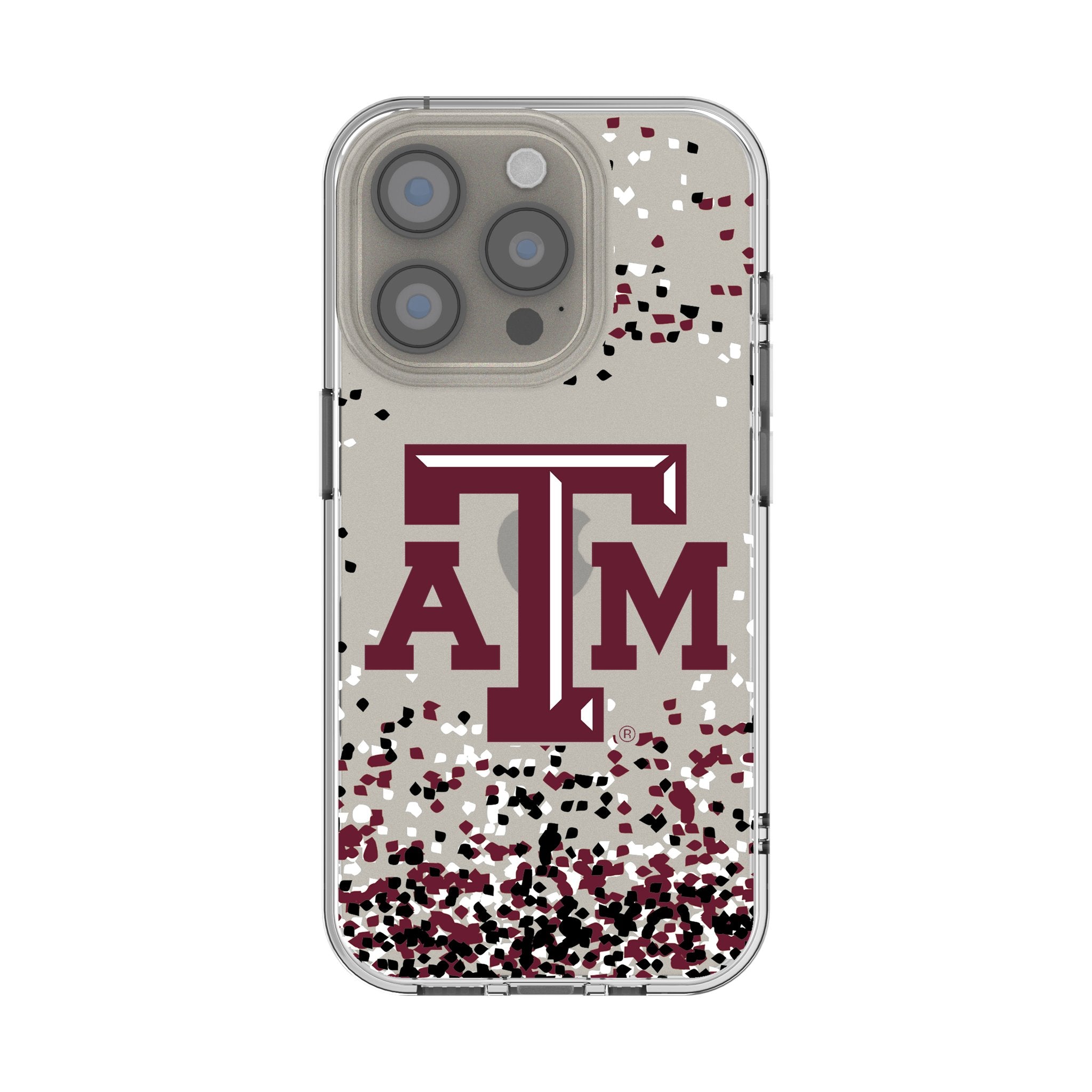 Texas A&M University Aggies Confetti Clear Phone Case for Apple iPhone