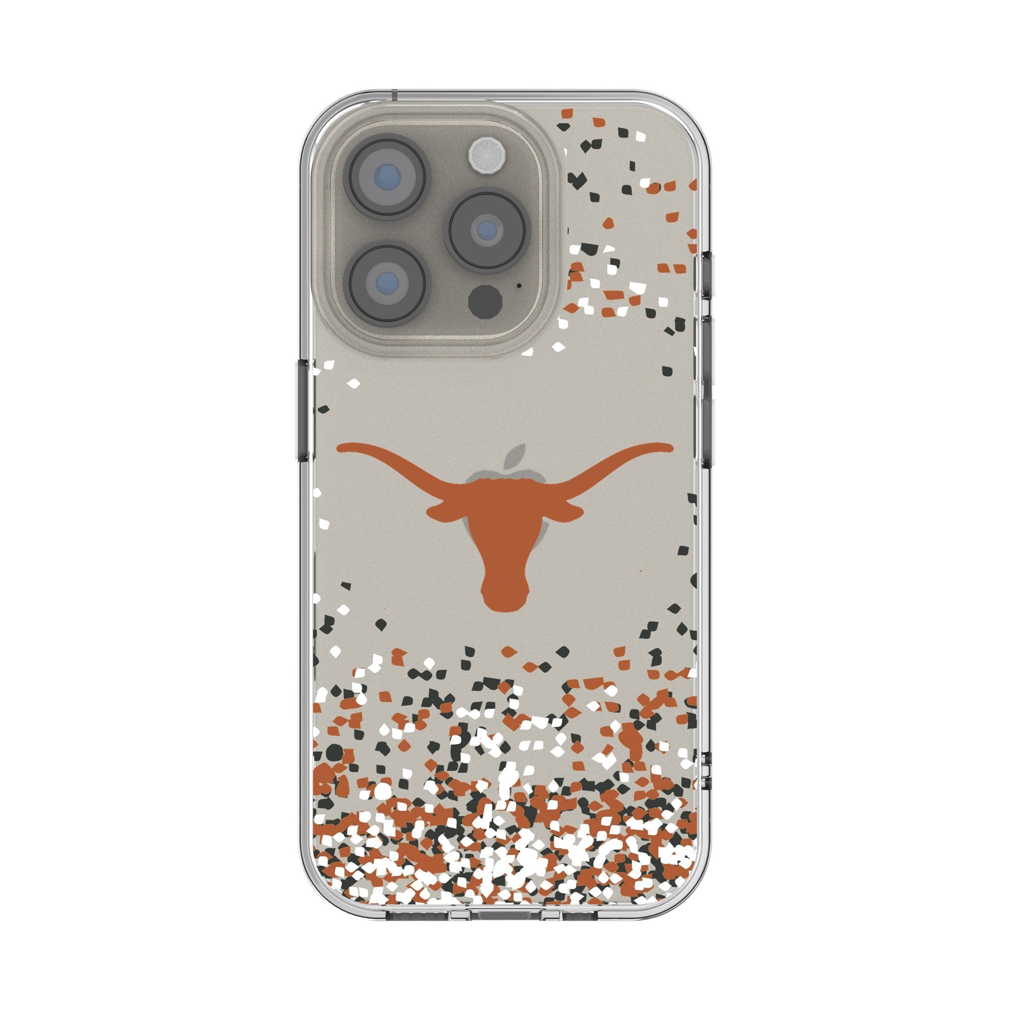 University of Texas Longhorns Confetti Clear Phone Case for Apple iPhone 1