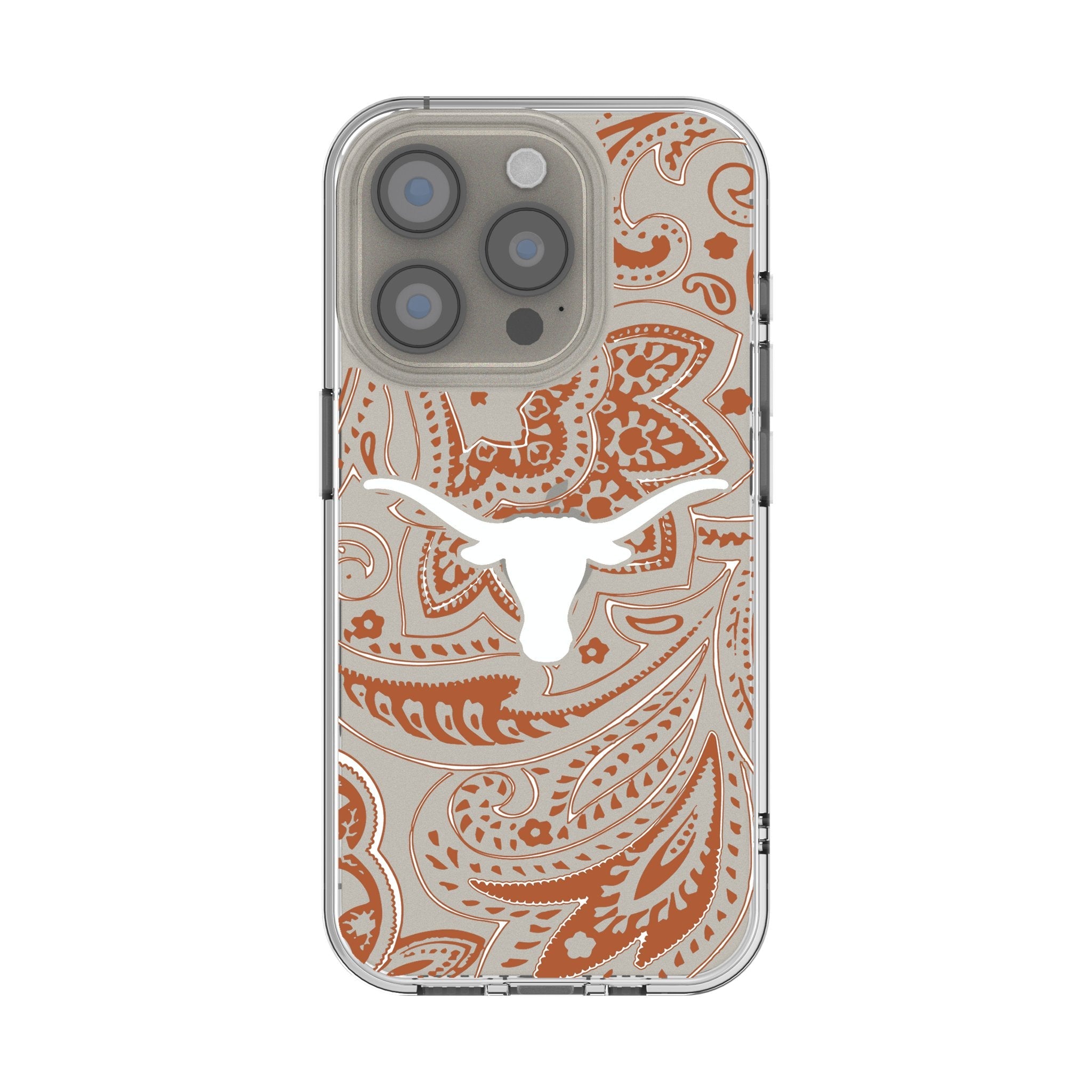 University of Texas Longhorns Paisley Clear Phone Case for Apple iPhone 1