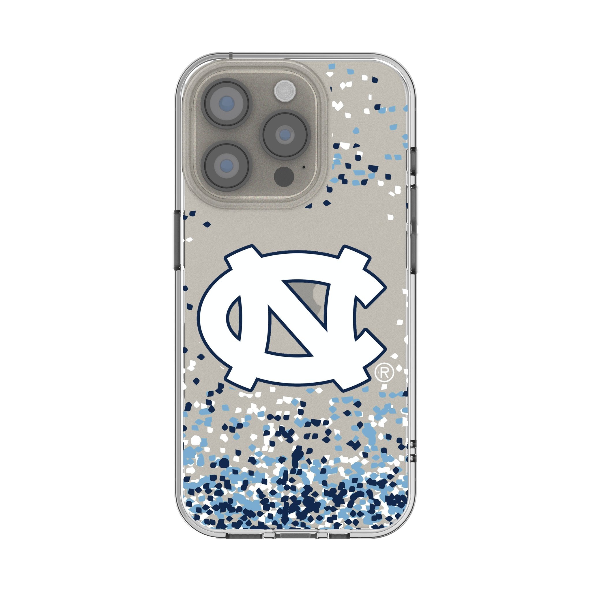 University of North Carolina Tar Heels Confetti Clear Phone Case for Apple iPhone