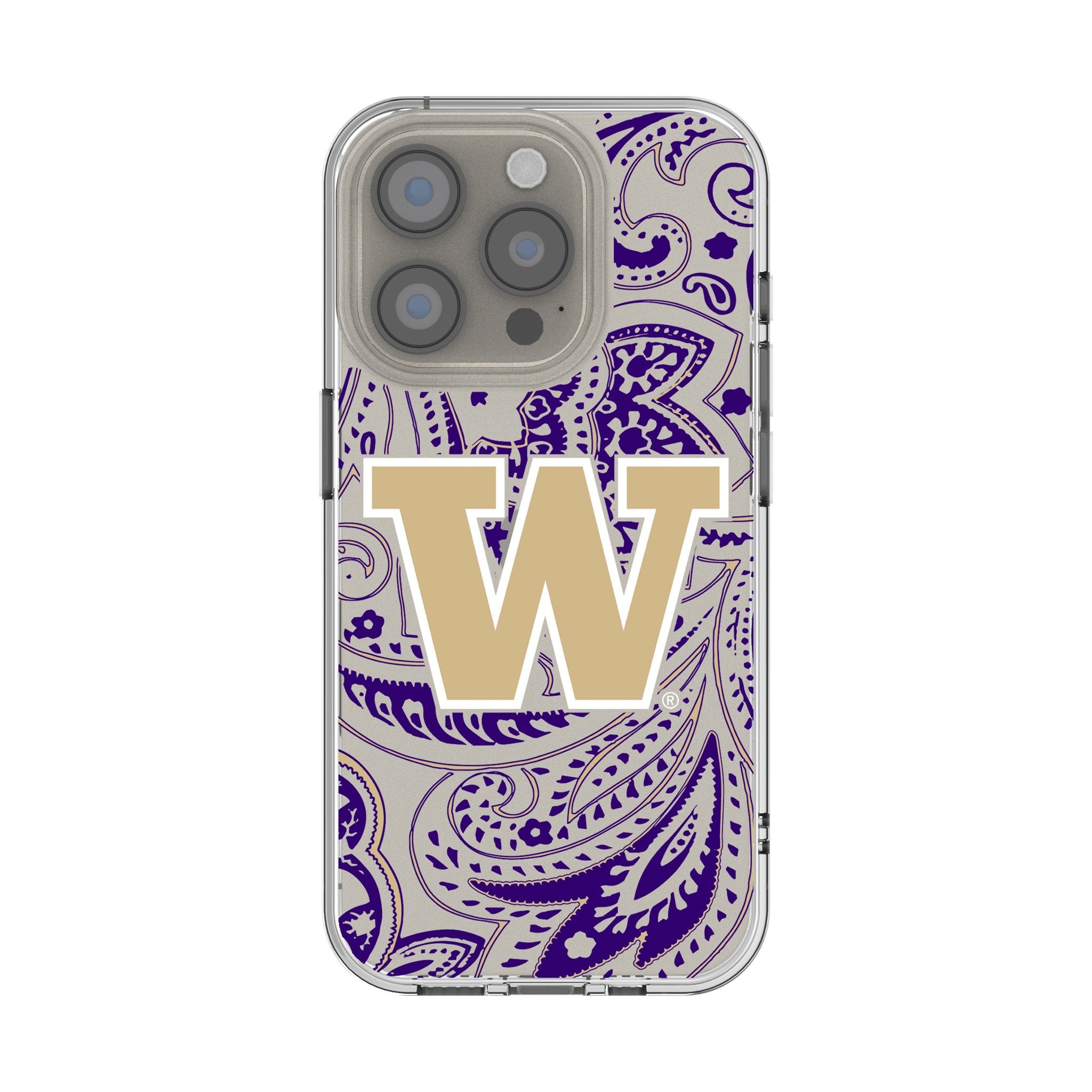 University of Washington Huskies Paisley Clear Phone Case for Apple iPhone