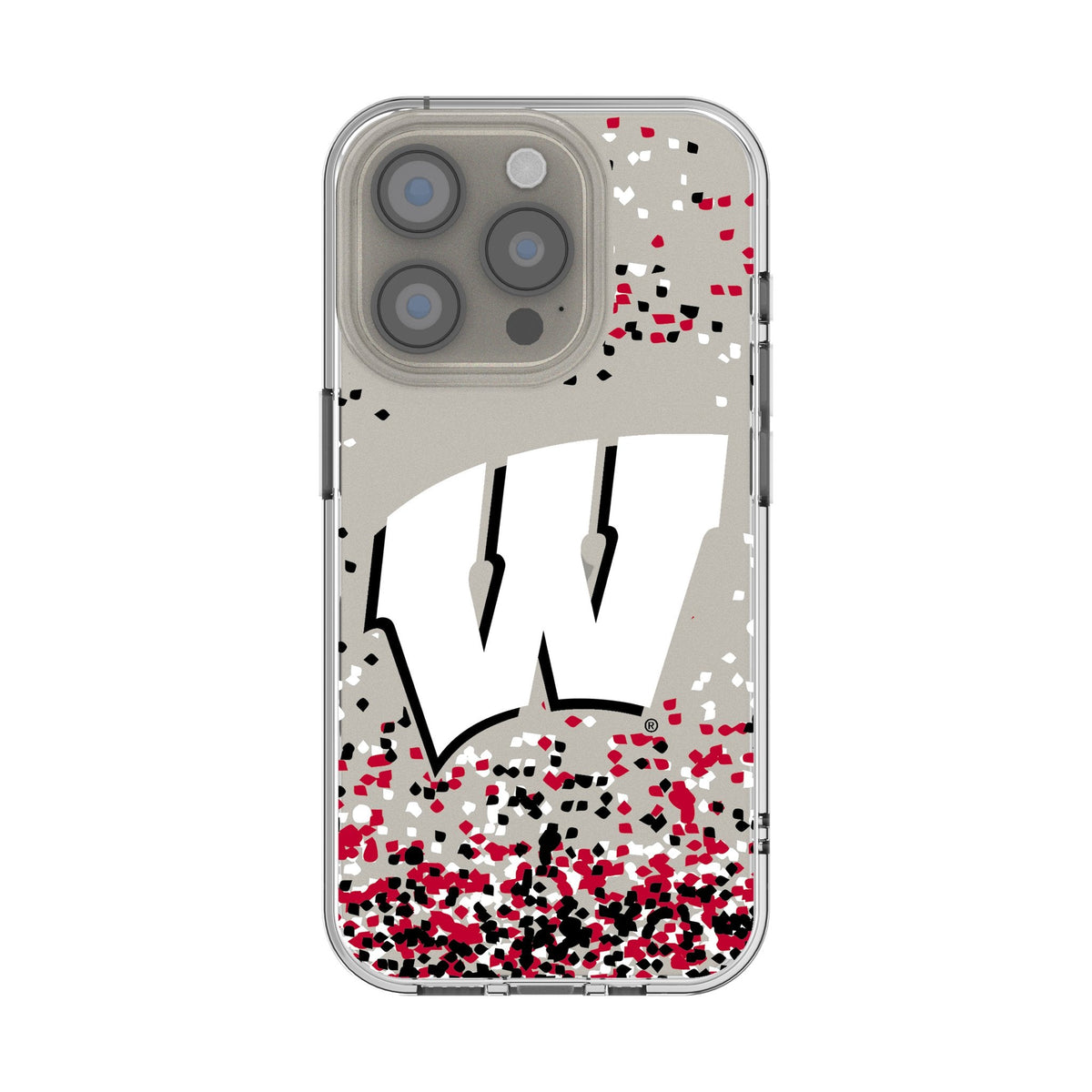 University of Wisconsin Badgers Confetti Clear Phone Case for Apple iPhone