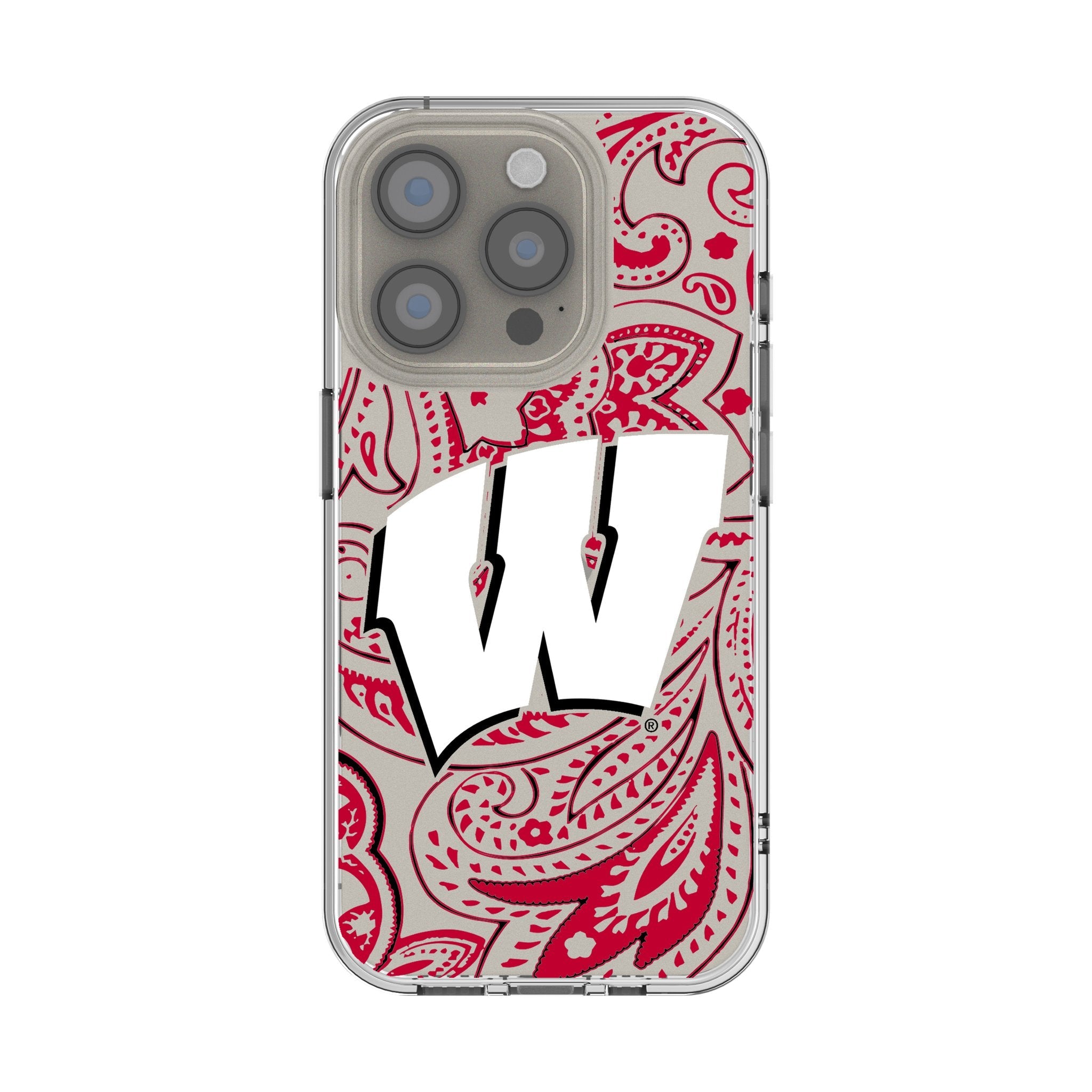 University of Wisconsin Badgers Paisley Clear Phone Case for Apple iPhone 1