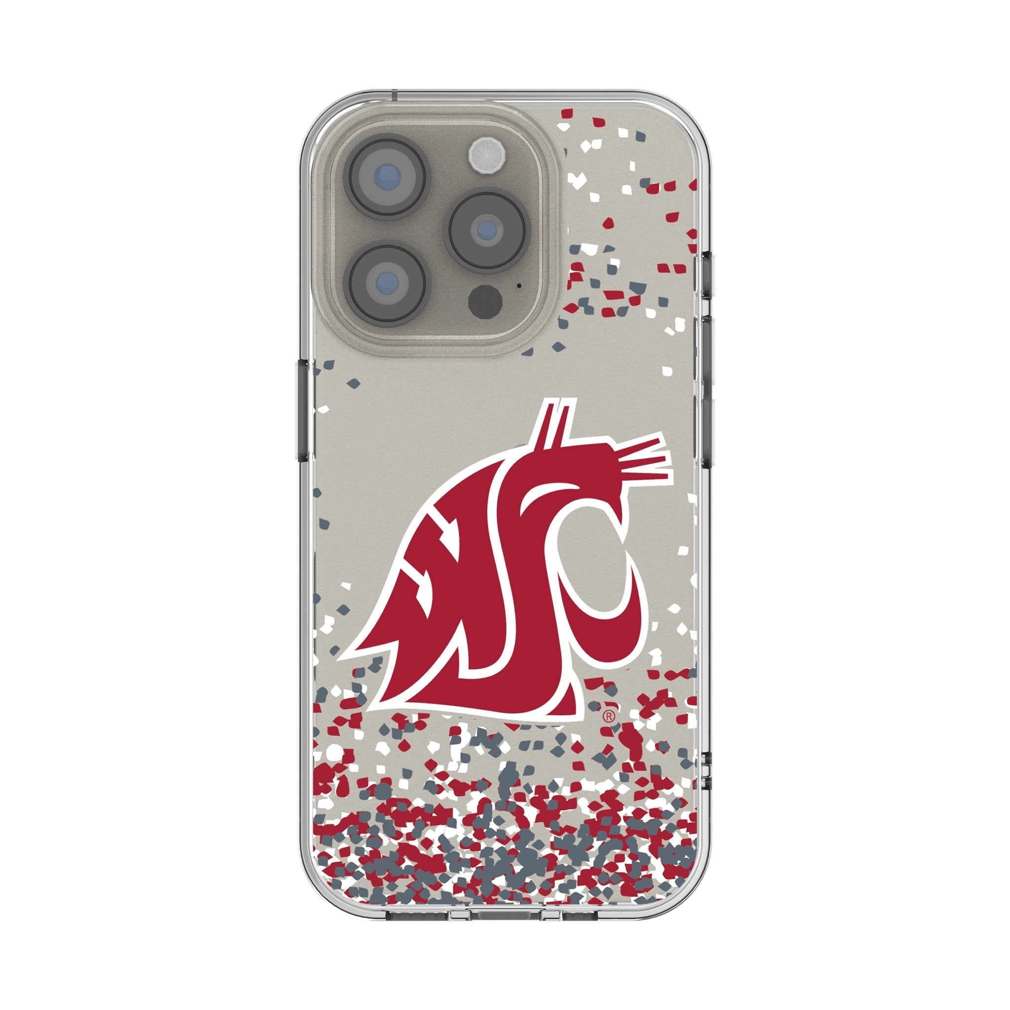 Washington State University Cougars Confetti Clear Phone Case for Apple iPhone 1