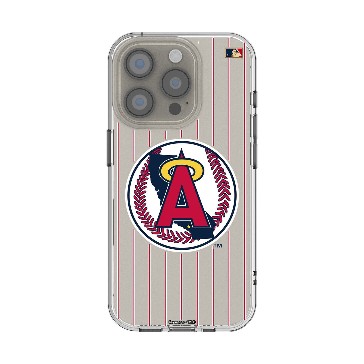 LA Angels 1986-1992 - Cooperstown Collection Pinstripe Clear Phone Case for Apple iPhone