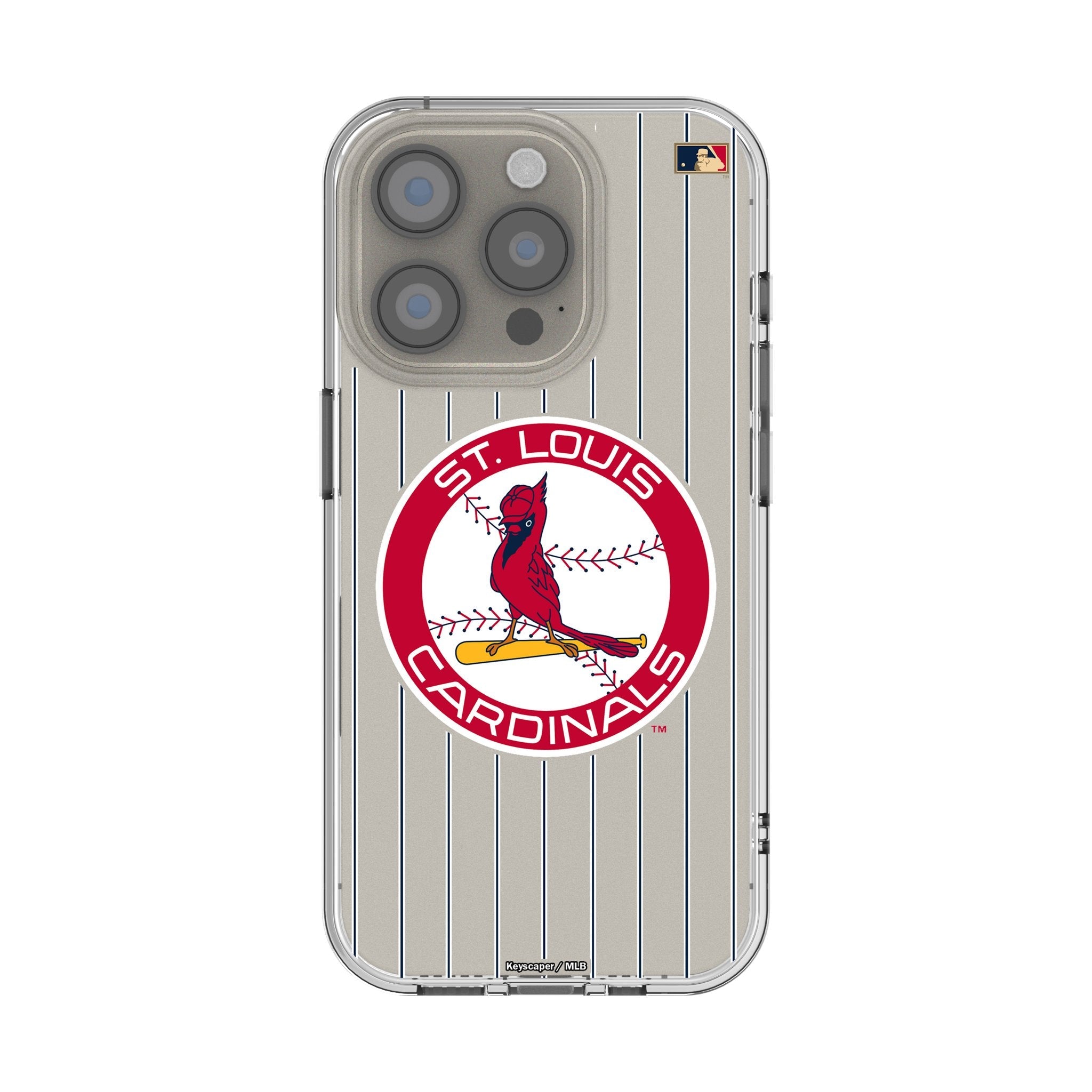 St Louis Cardinals 1966-1997 - Cooperstown Collection Pinstripe Clear Phone Case for Apple iPhone