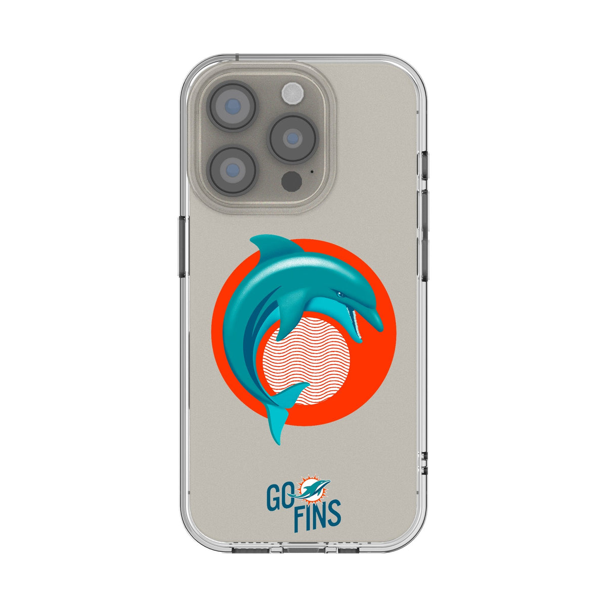 Miami Dolphins 2024 Edition Clear Phone Case for Apple iPhone 1