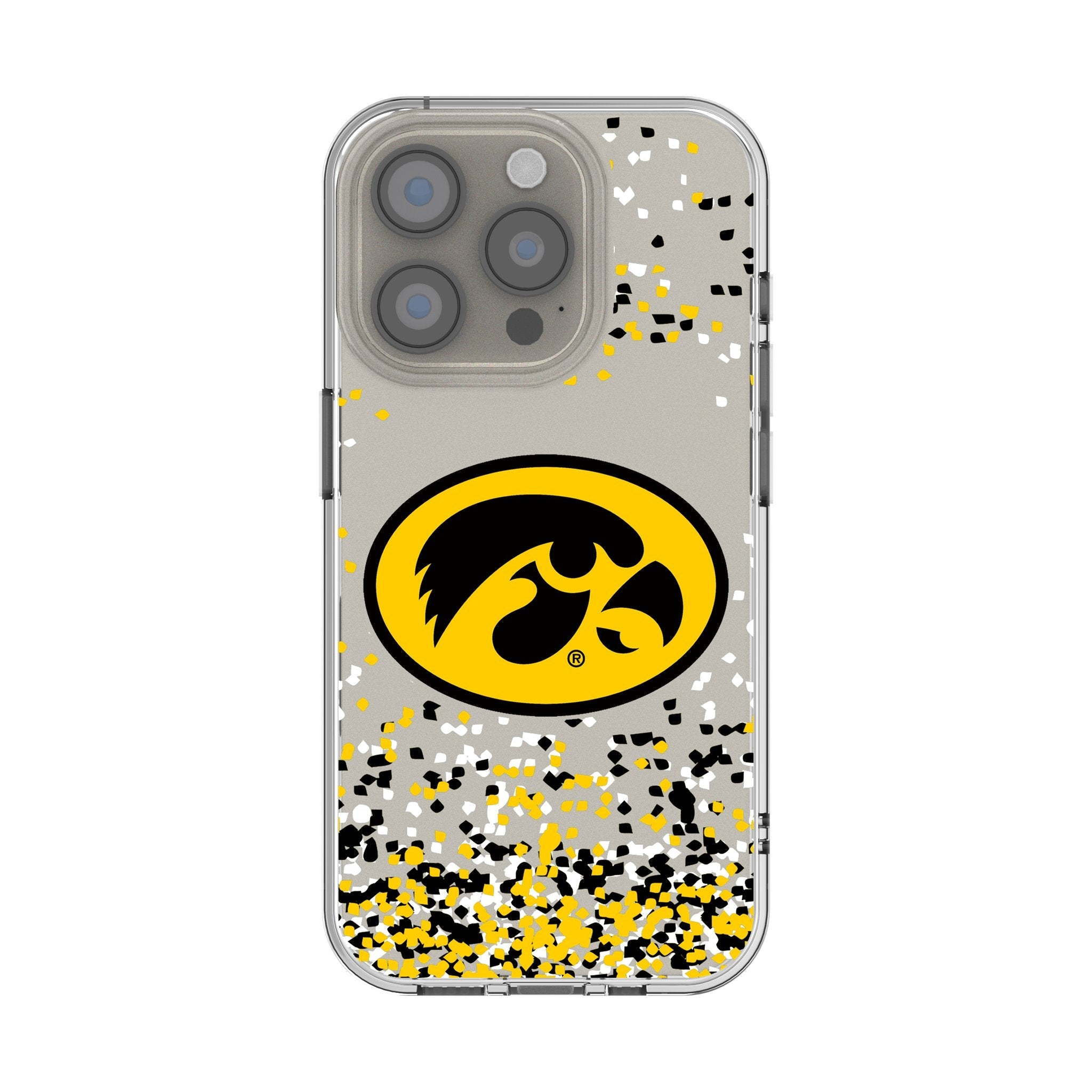 University of Iowa Hawkeyes Confetti Clear Phone Case for Apple iPhone 1