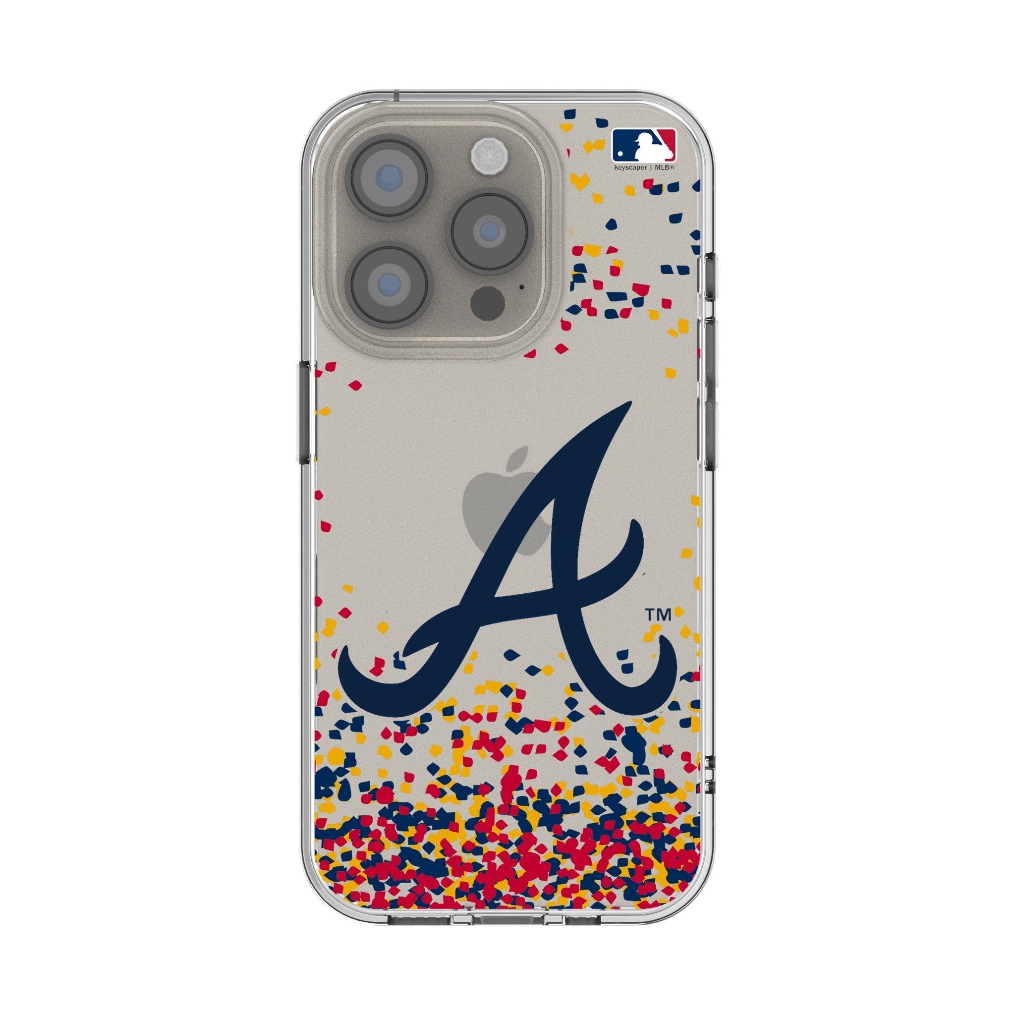 Atlanta Braves Confetti Clear Phone Case for Apple iPhone