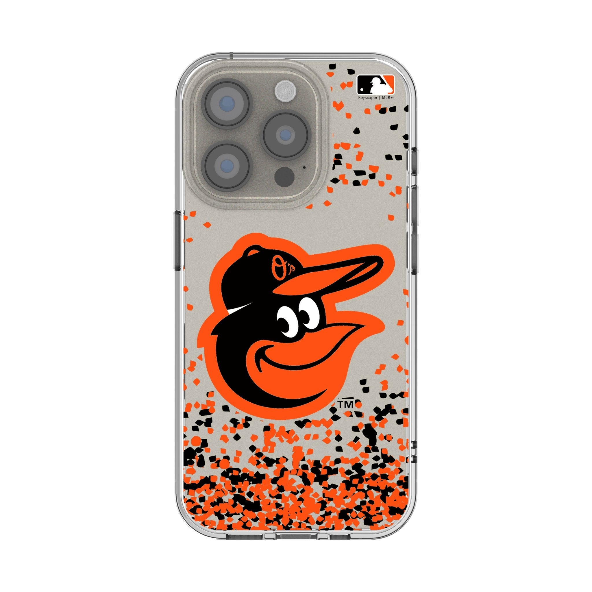 Baltimore Orioles Confetti Clear Phone Case for Apple iPhone