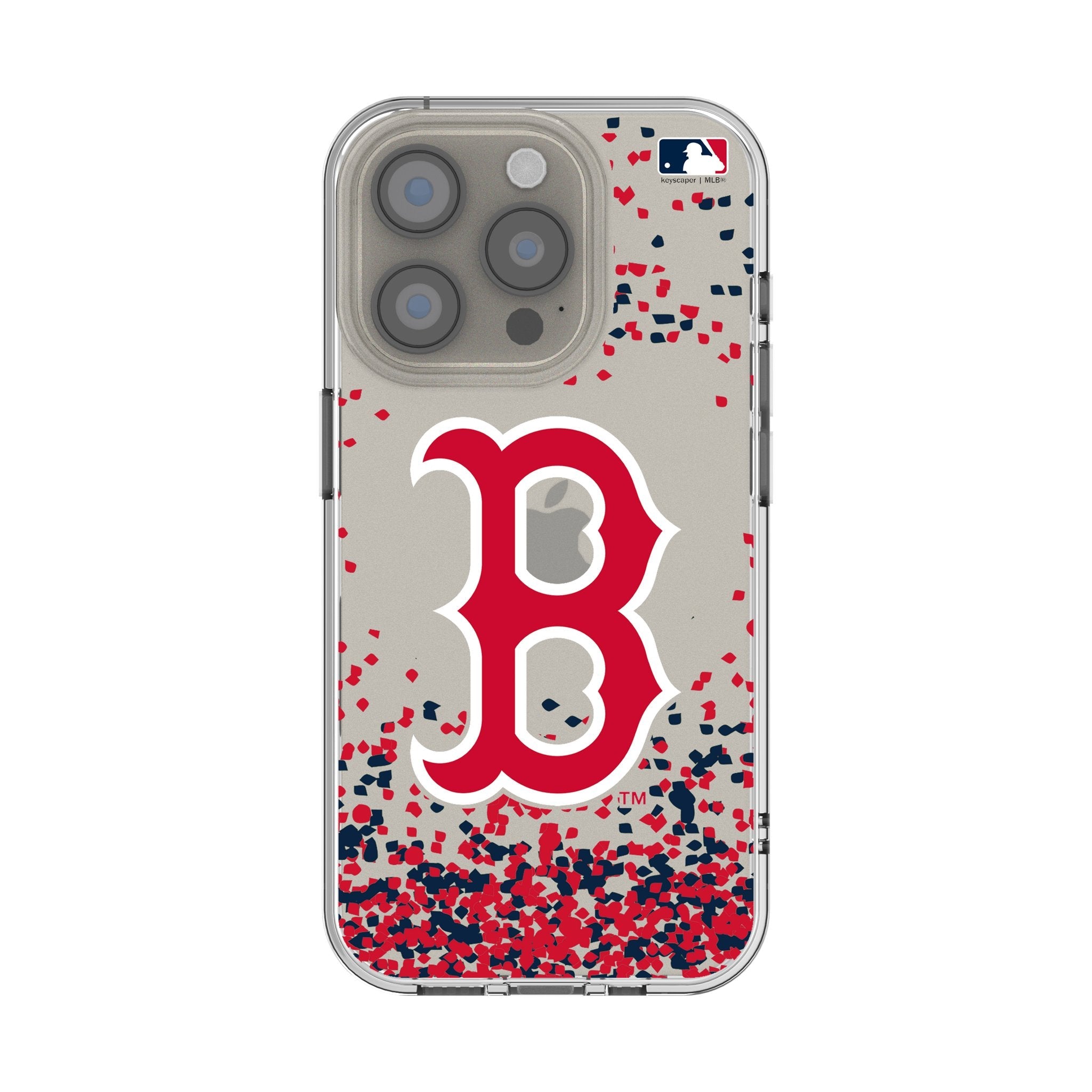 Boston Red Sox Confetti Clear Phone Case for Apple iPhone 1