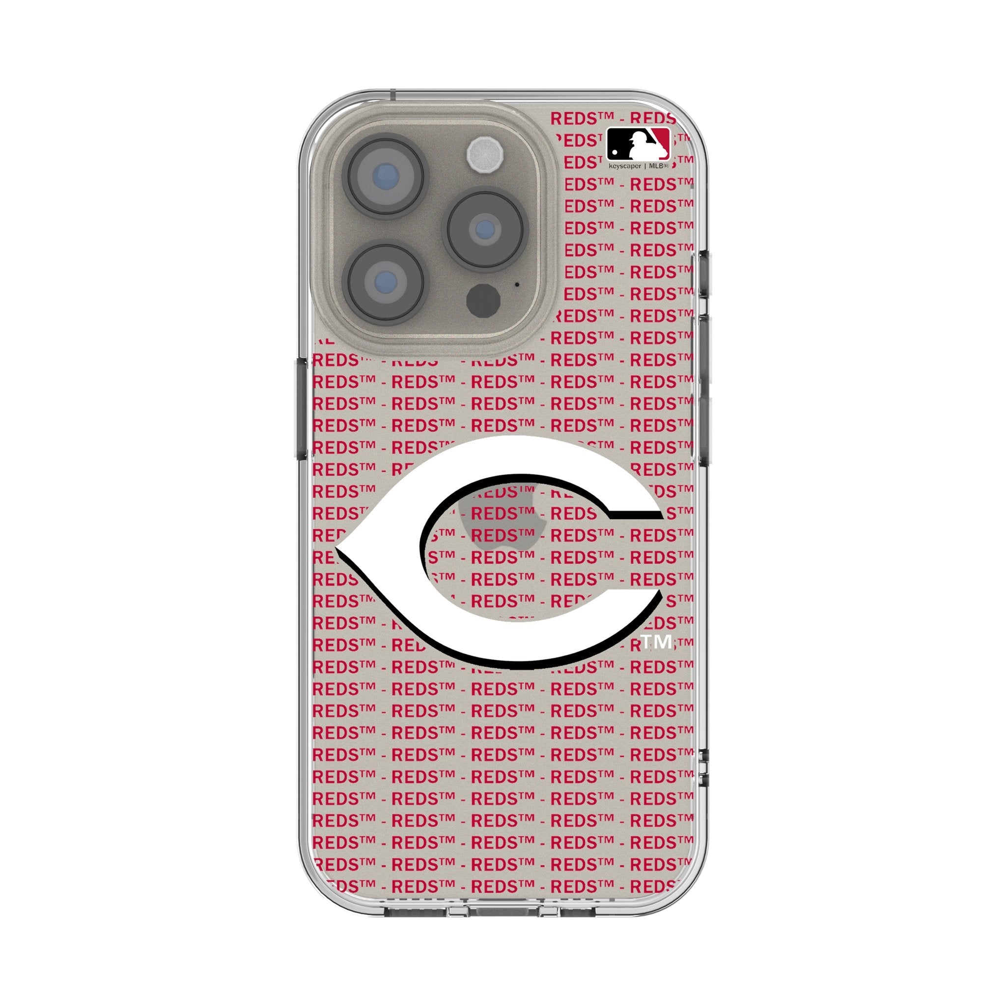 Cincinnati Reds Text Backdrop Clear Phone Case for Apple iPhone 1