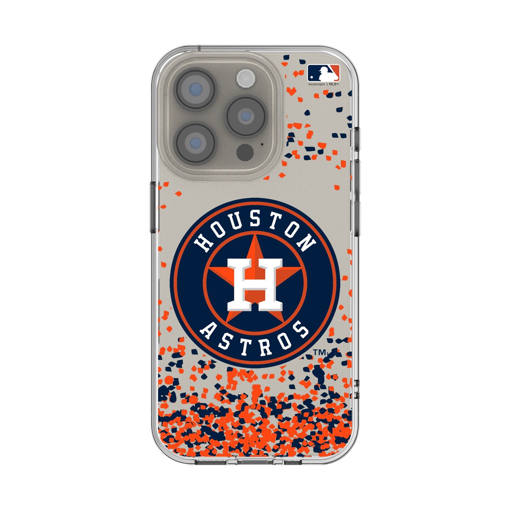 Houston Astros Confetti Clear Phone Case for Apple iPhone 1