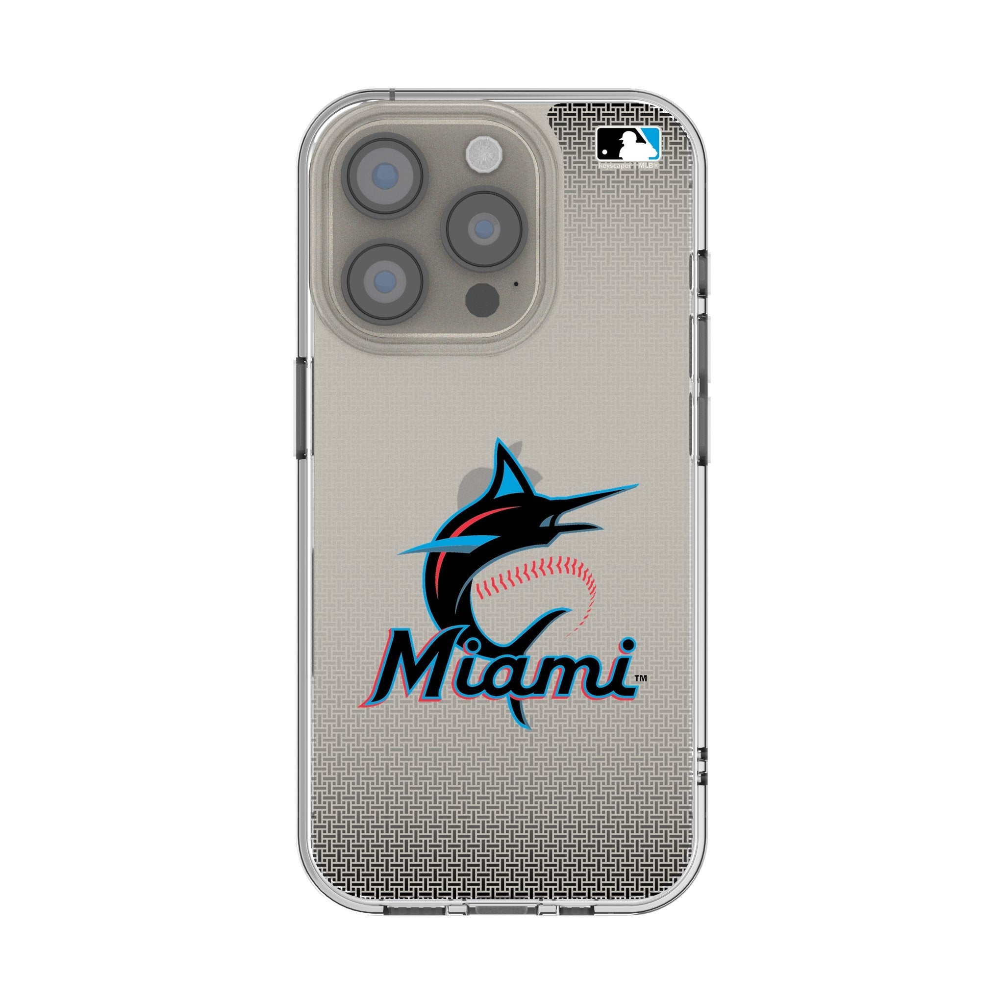 Miami Marlins Linen Clear Phone Case for Apple iPhone 1