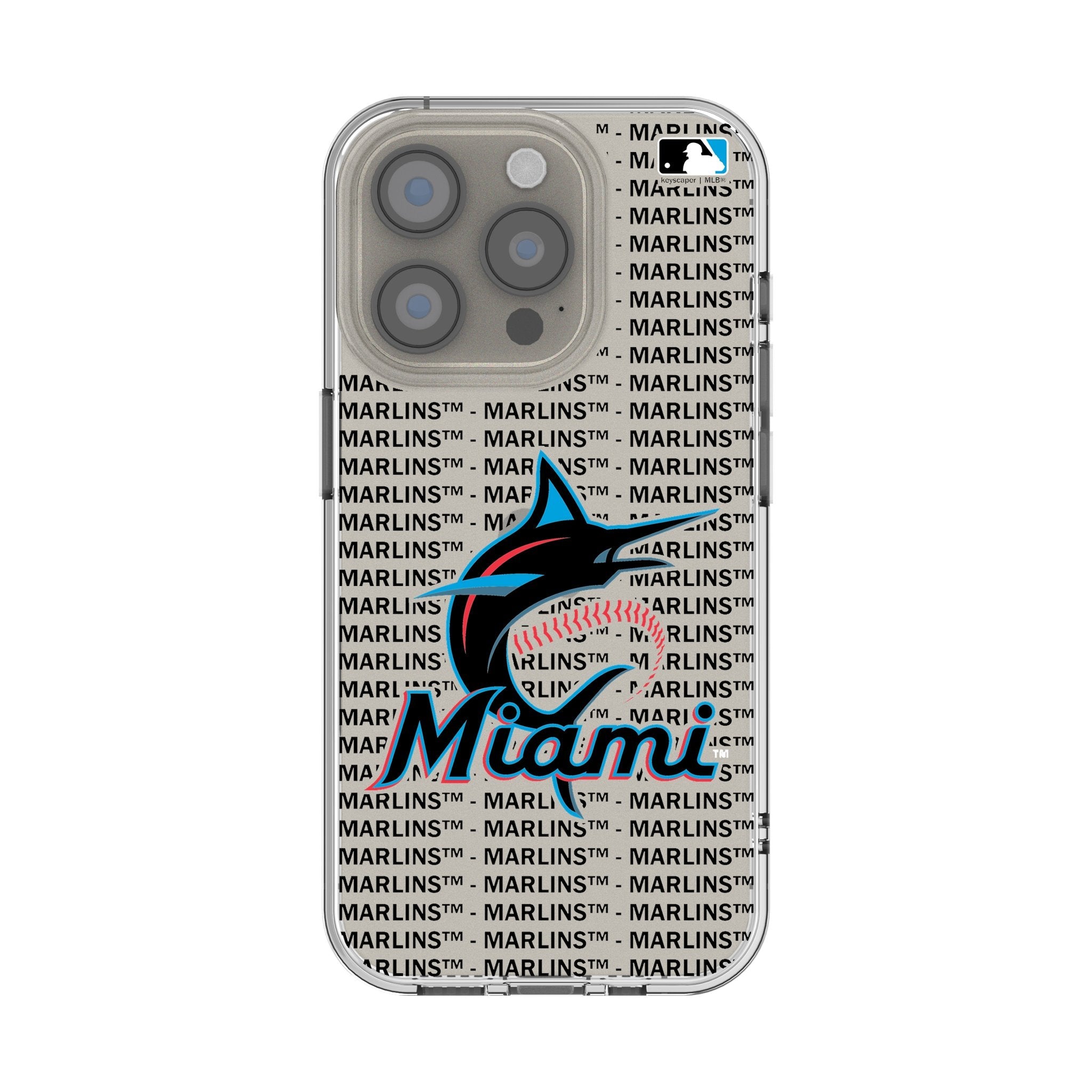 Miami Marlins Text Backdrop Clear Phone Case for Apple iPhone 1