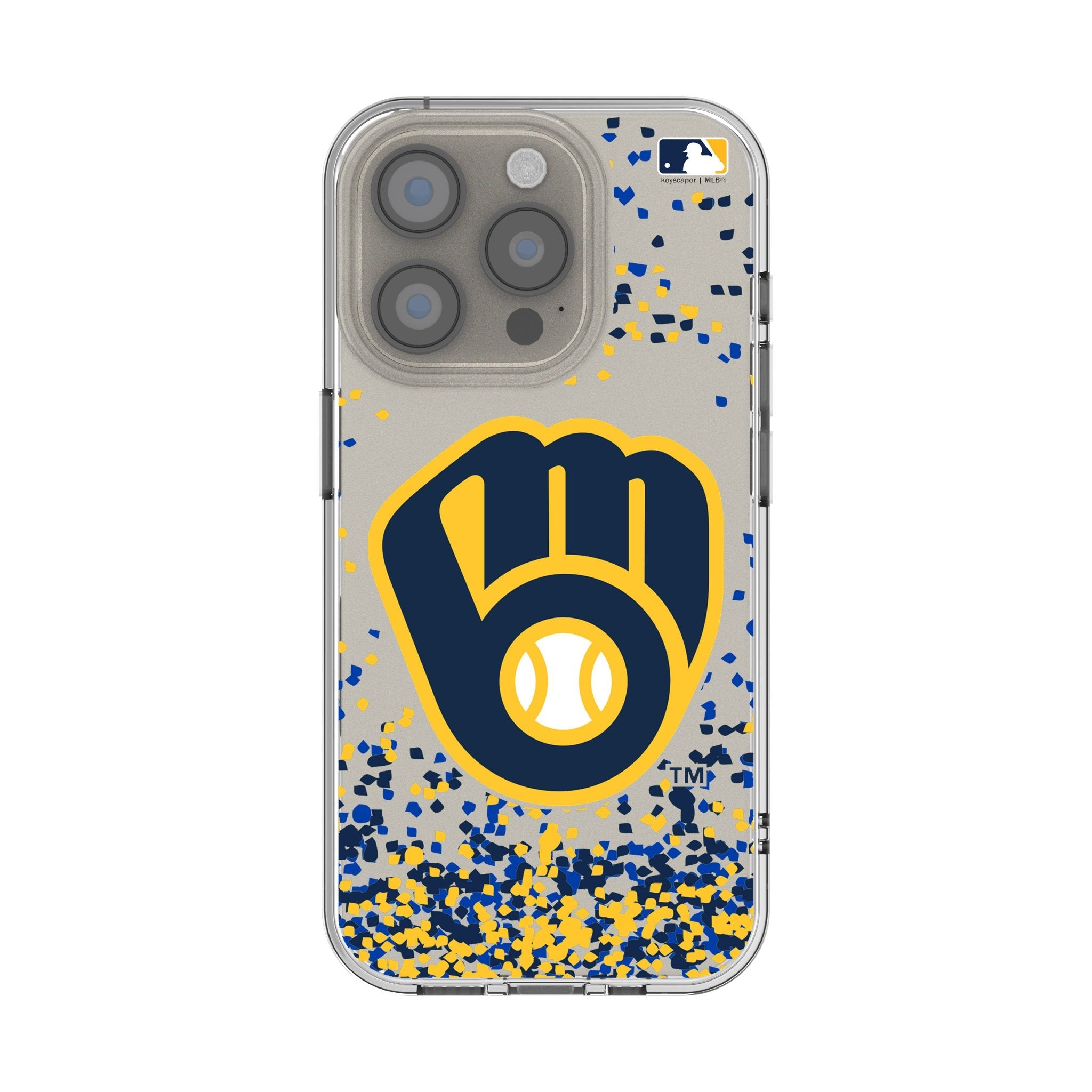 Milwaukee Brewers Confetti Clear Phone Case for Apple iPhone 1