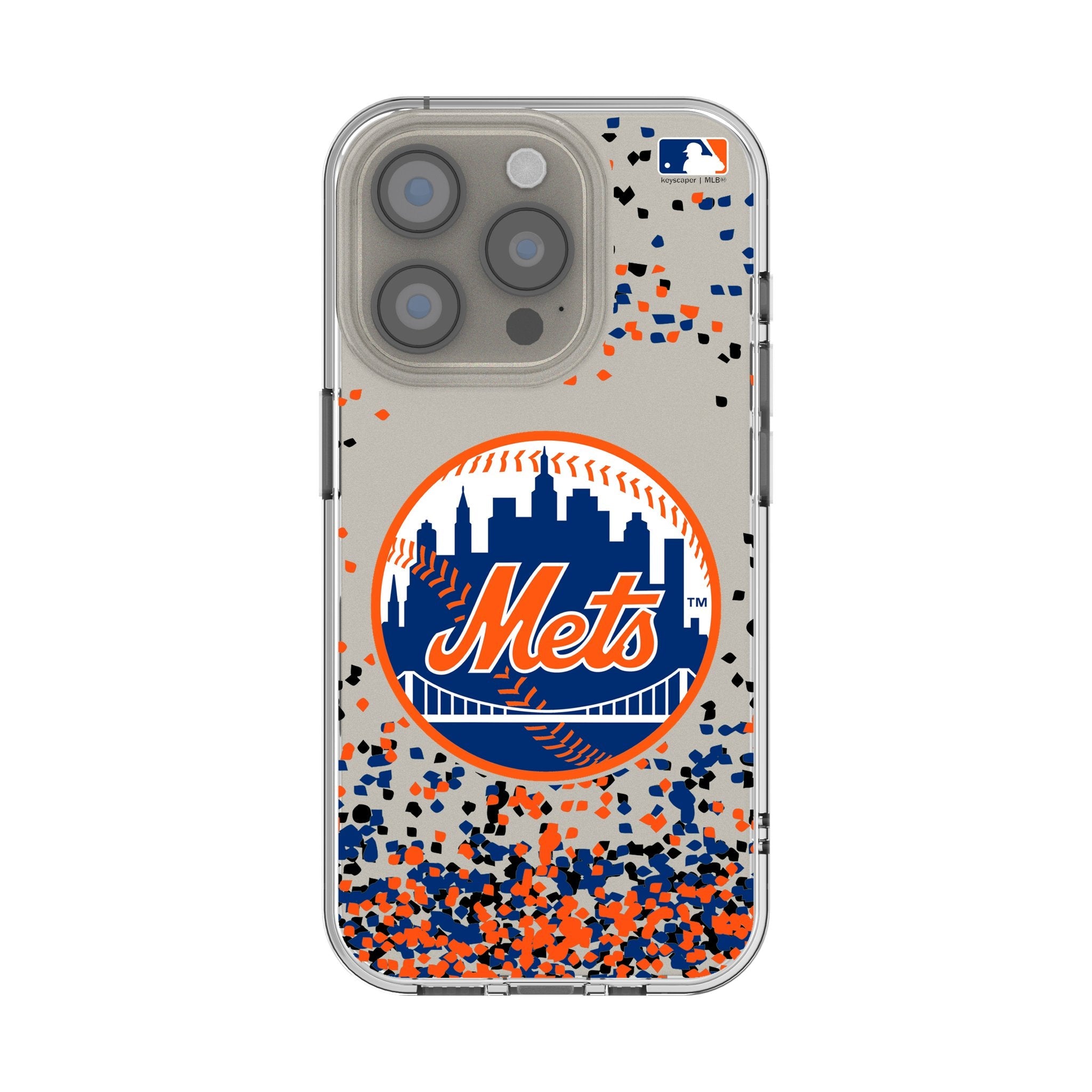 New York Mets Confetti Clear Phone Case for Apple iPhone 1