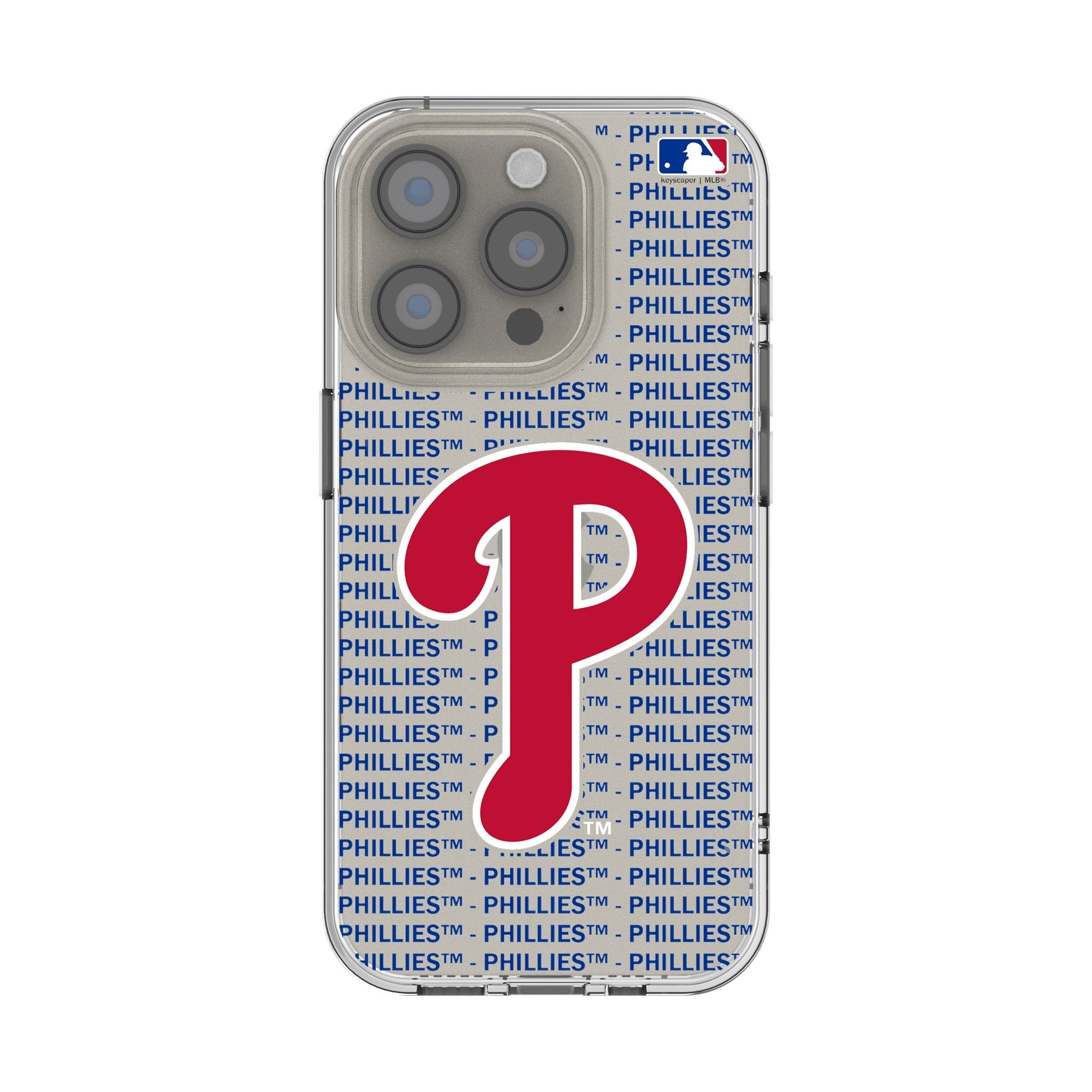 Philadelphia Phillies Text Backdrop Clear Phone Case for Apple iPhone 1