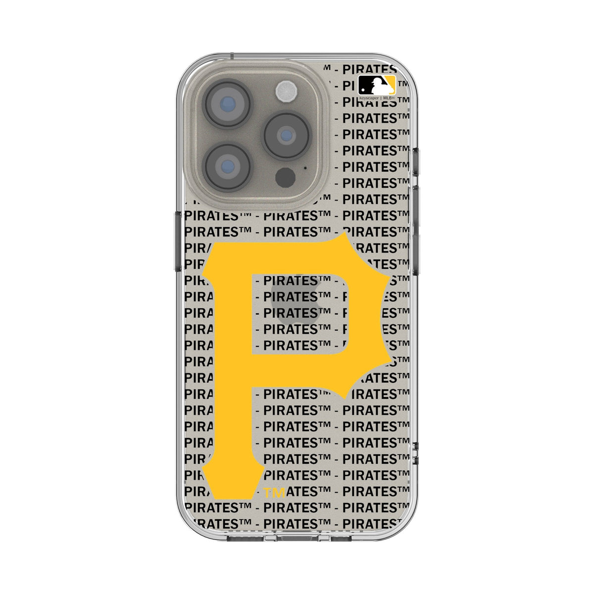 Pittsburgh Pirates Text Backdrop Clear Phone Case for Apple iPhone 1