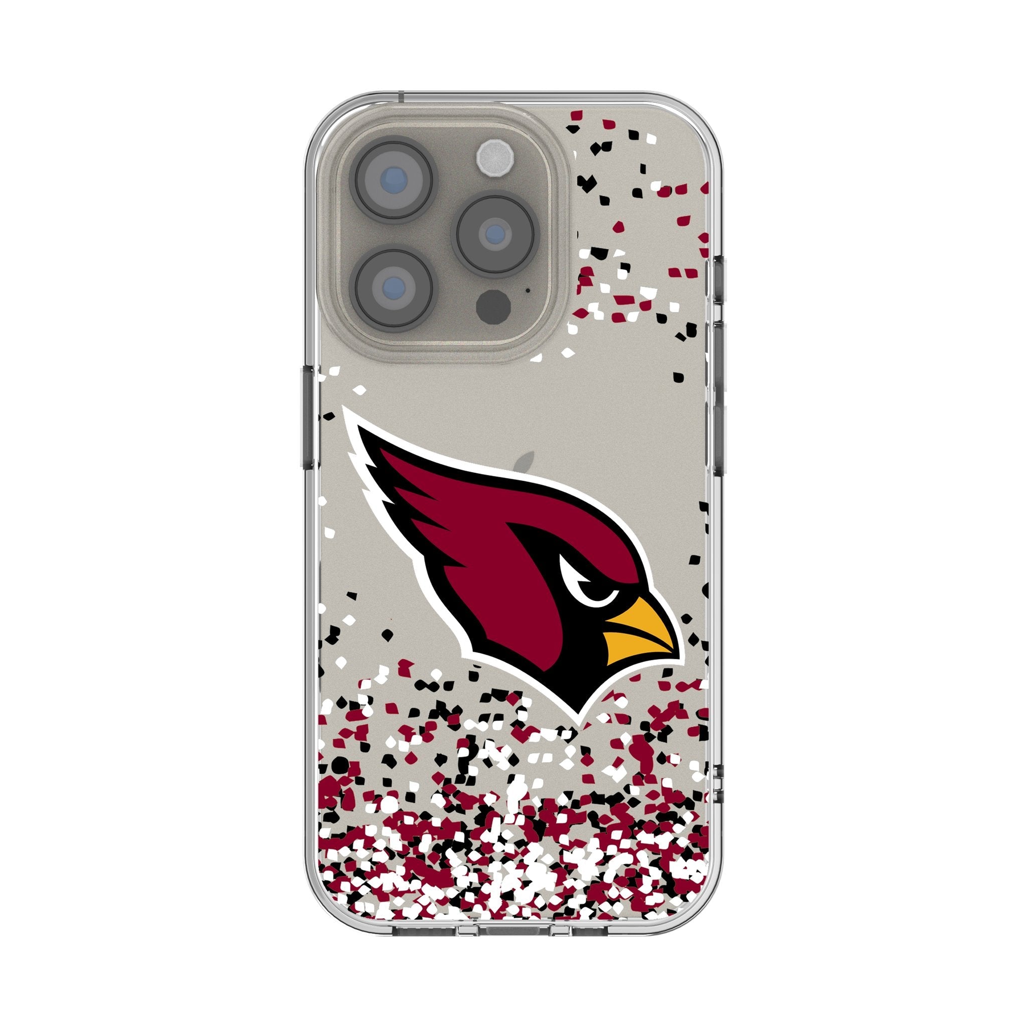 Arizona Cardinals Confetti Clear Phone Case for Apple iPhone 1
