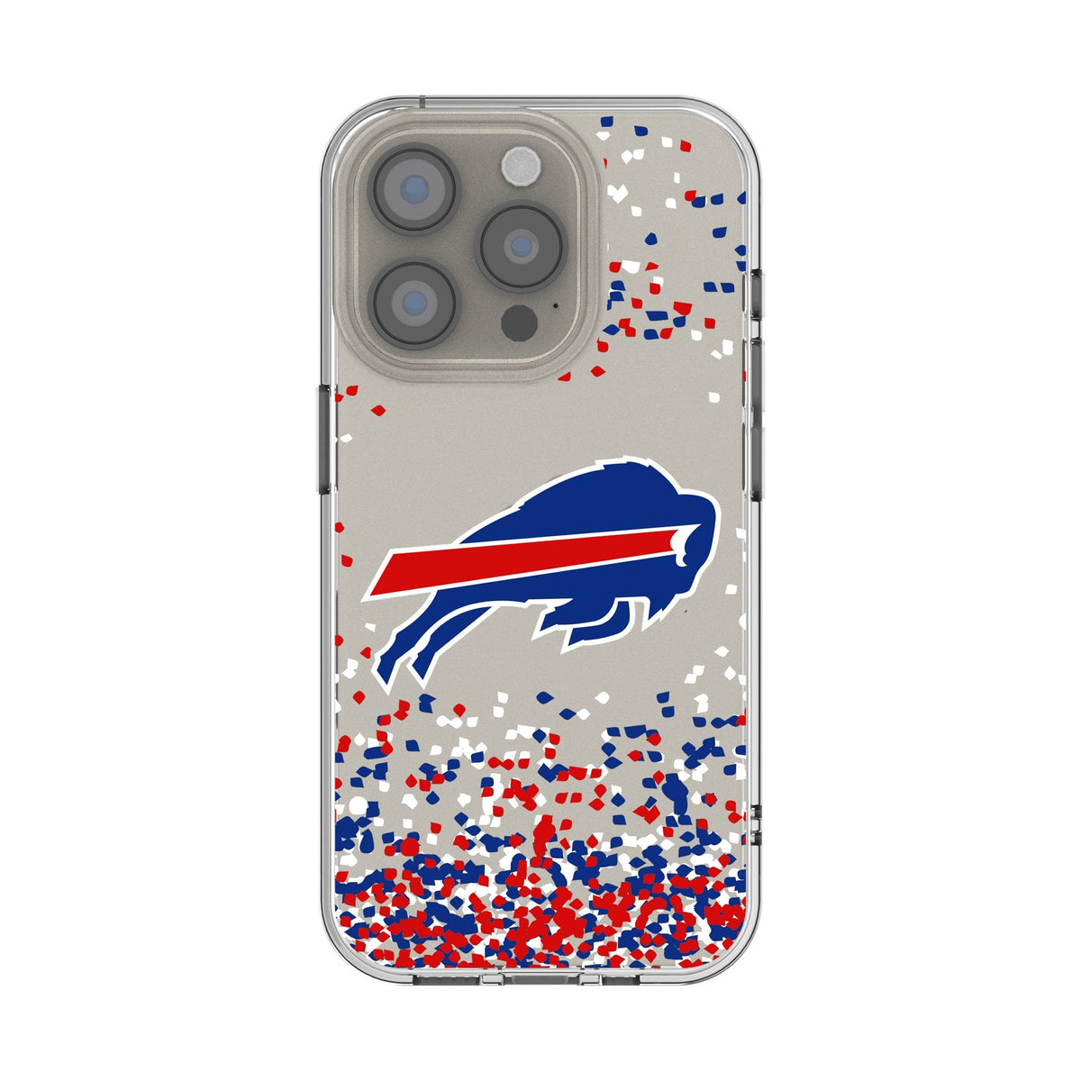 Buffalo Bills Confetti Clear Phone Case for Apple iPhone