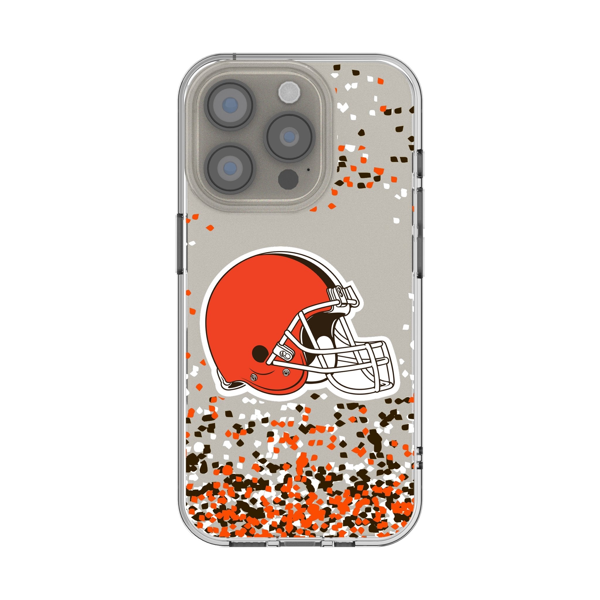 Cleveland Browns Confetti Clear Phone Case for Apple iPhone 1
